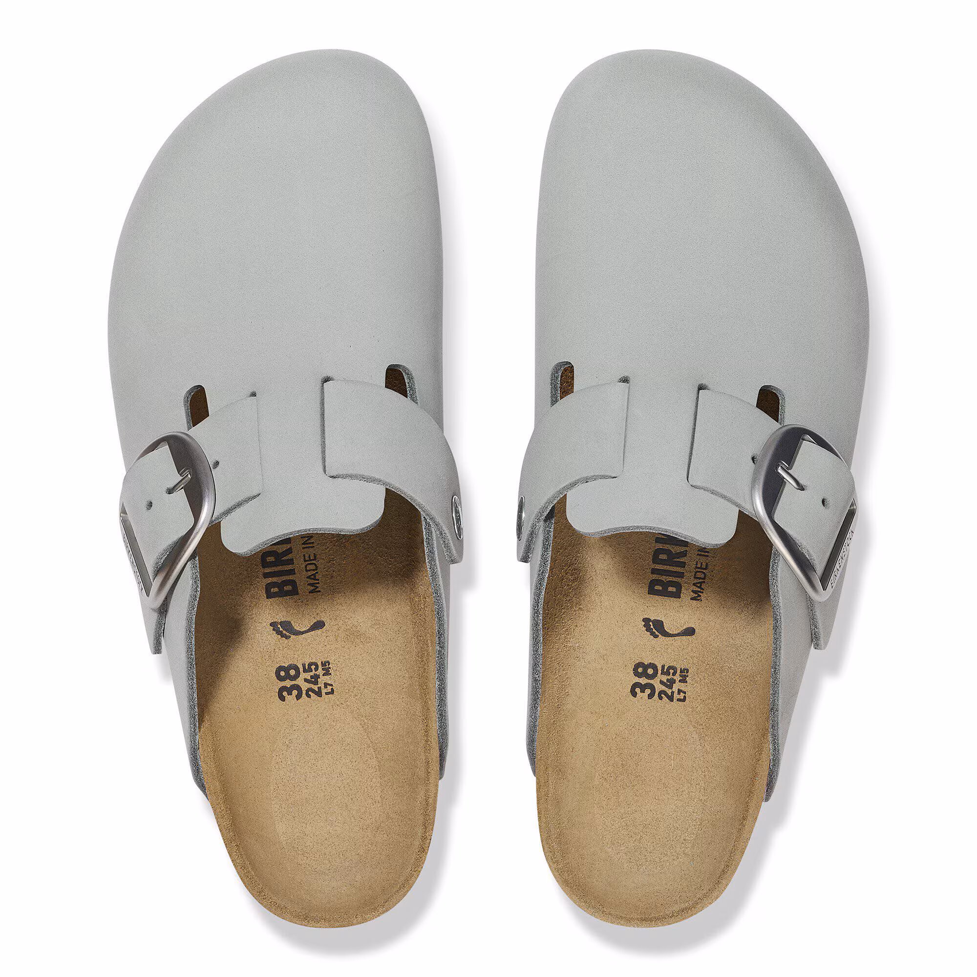 Boston Big Buckle Cuir nubuck - Pure Sage