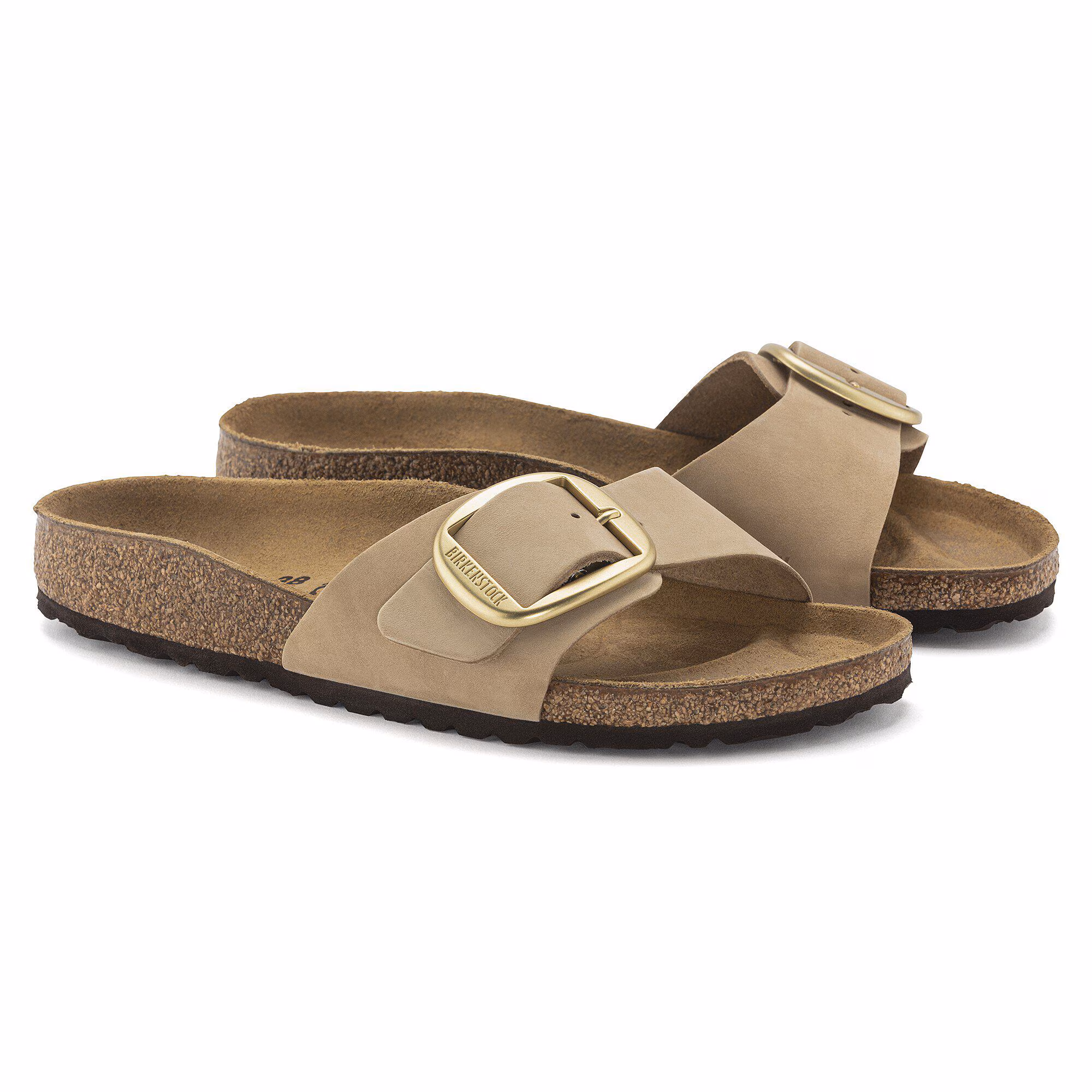 Madrid Big Buckle Cuir nubuck - Sandcastle