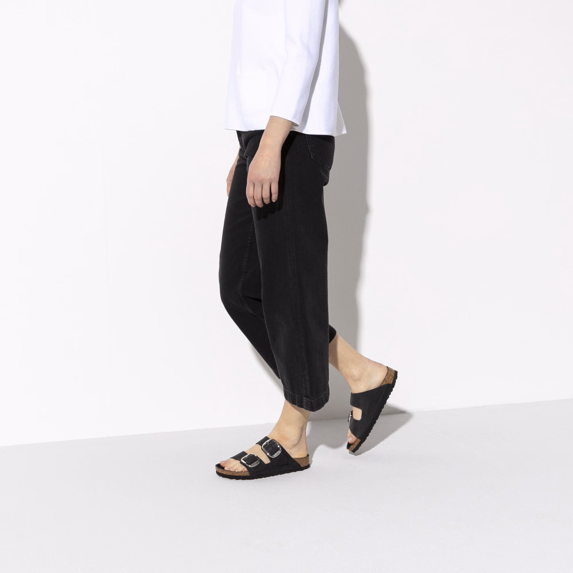 Arizona Big Buckle Cuir huilé - Black