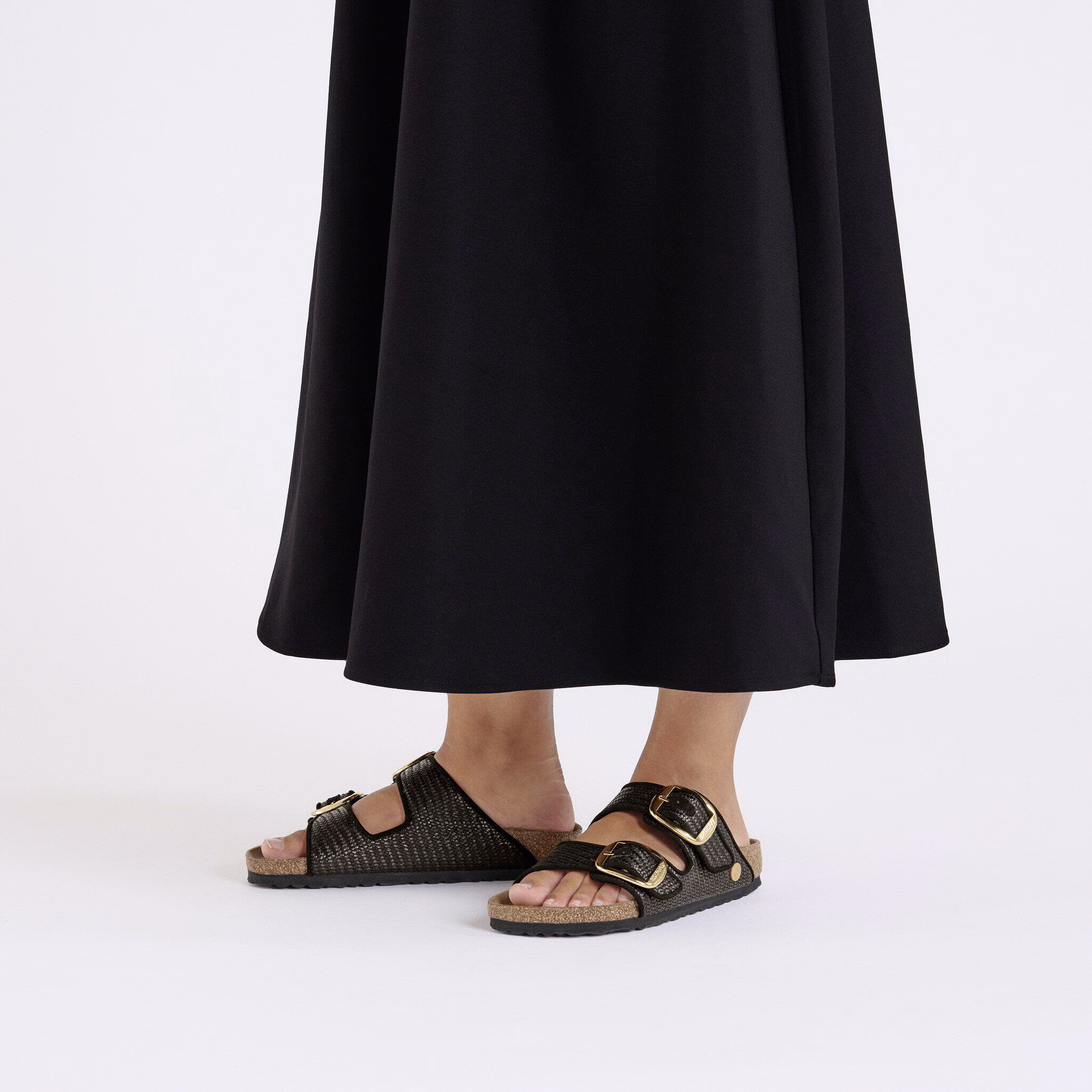 Arizona Big Buckle Raffia Textile - Raffia Black