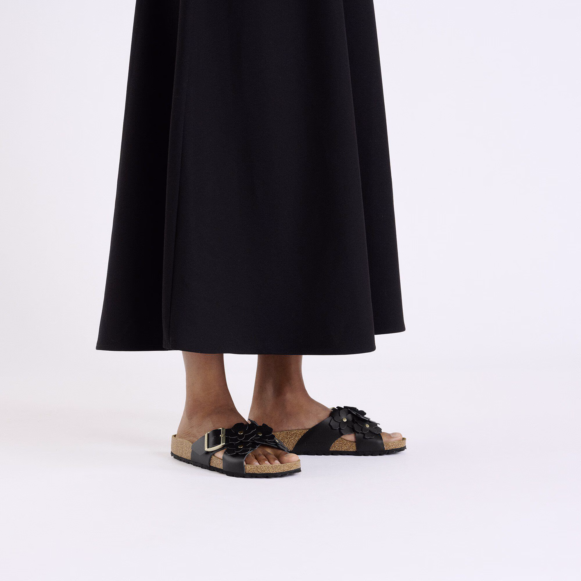 Siena Flower Embellishment Cuir naturel - Black