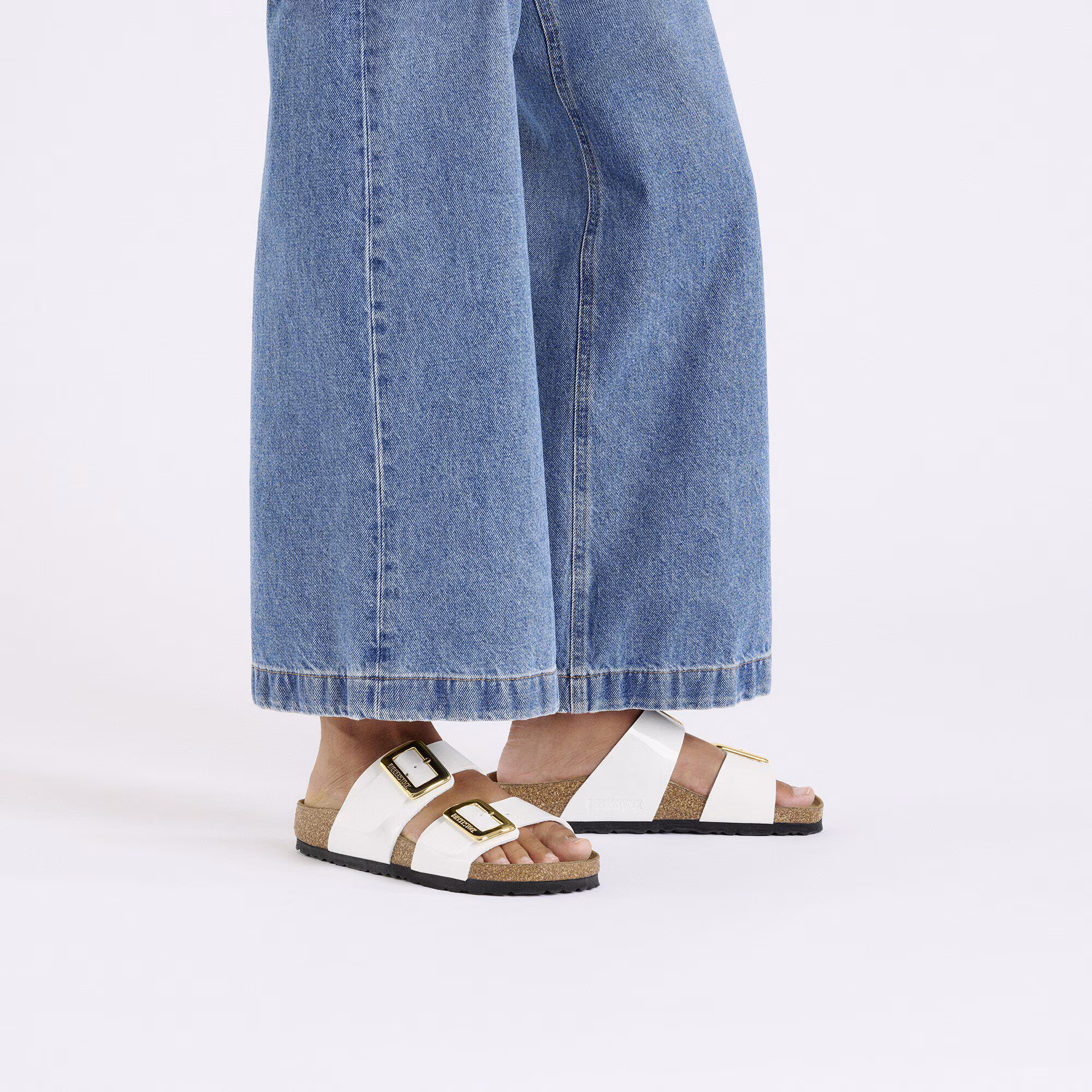 Sydney Cushion Buckle Birko-Flor verni - Patent White