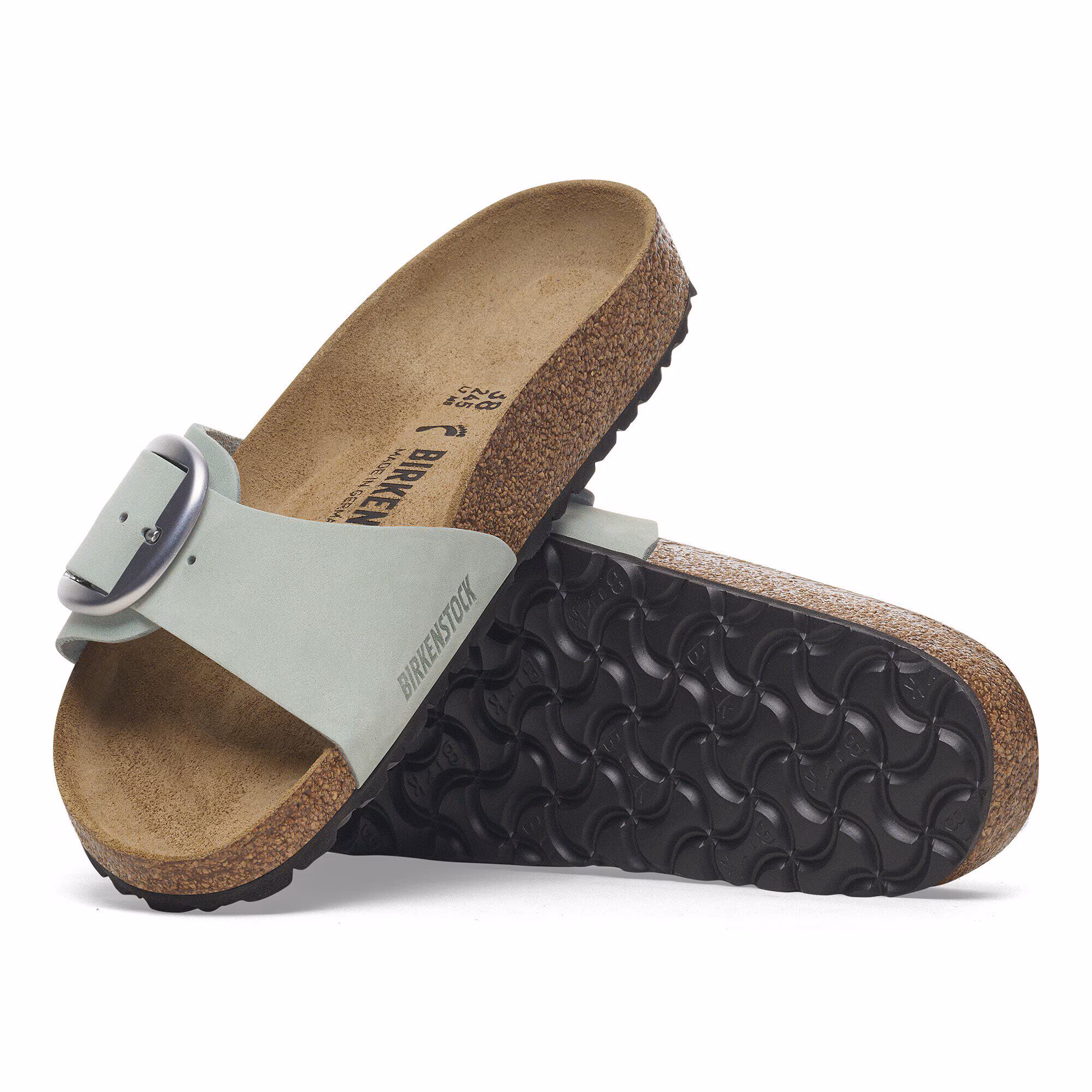 Madrid Big Buckle Cuir nubuck - Pure Sage