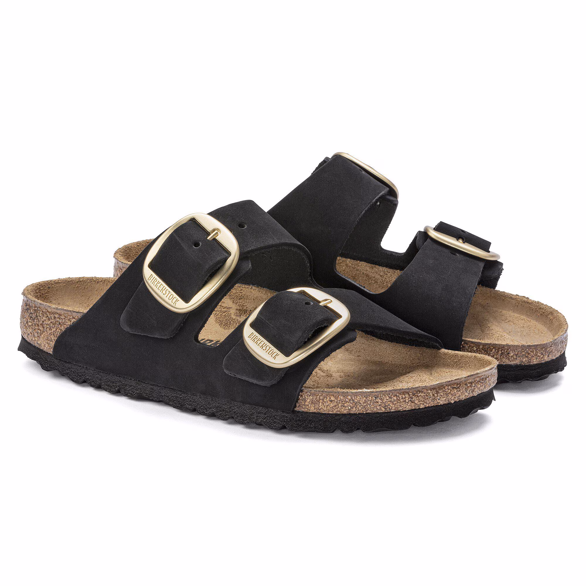 Arizona Big Buckle Cuir nubuck - Black