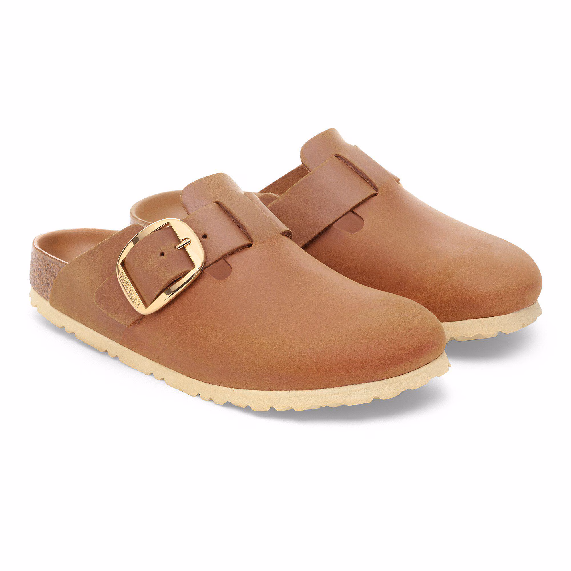 Boston Big Buckle Cuir huilé - Cognac