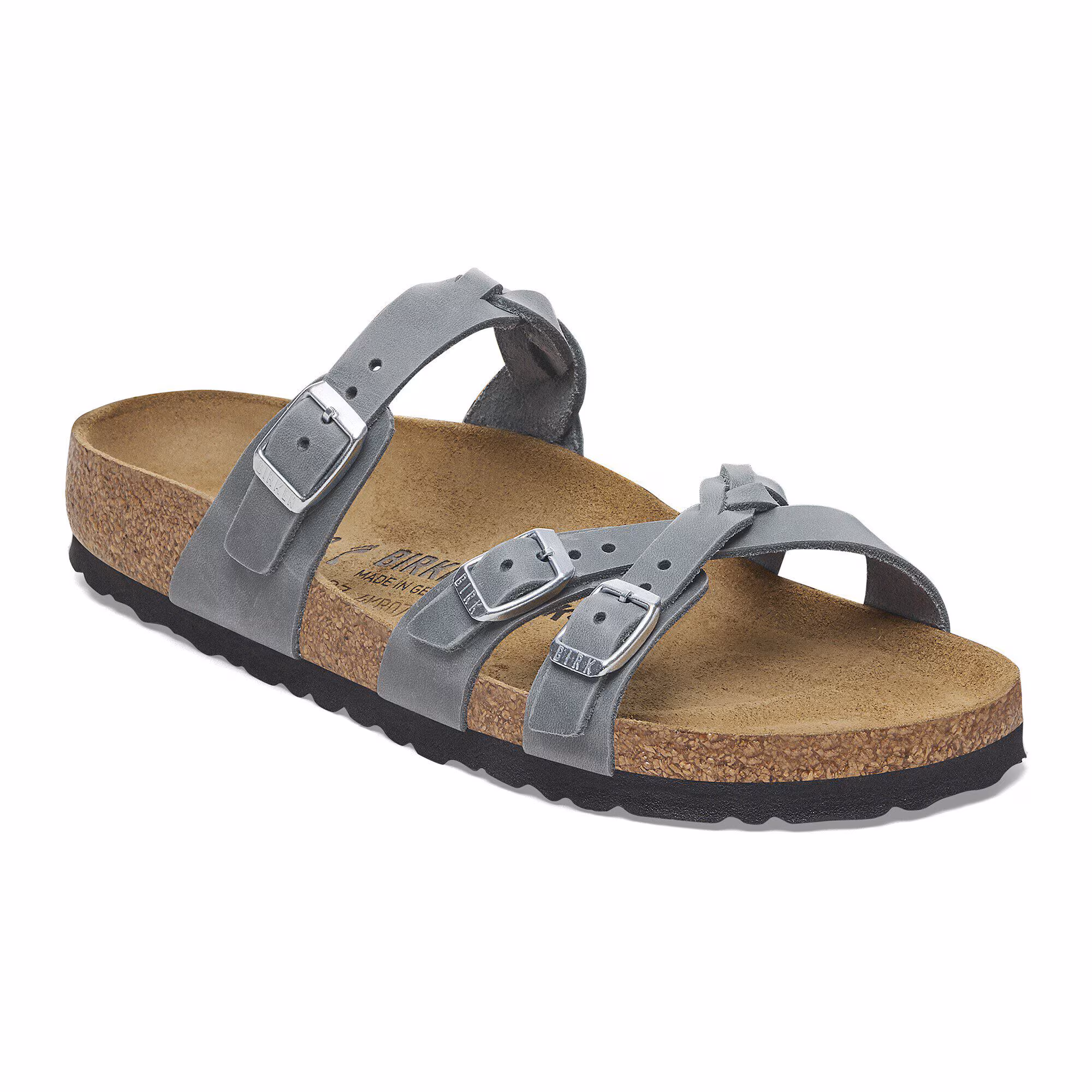 Franca Braided Cuir huilé - Basalt Gray
