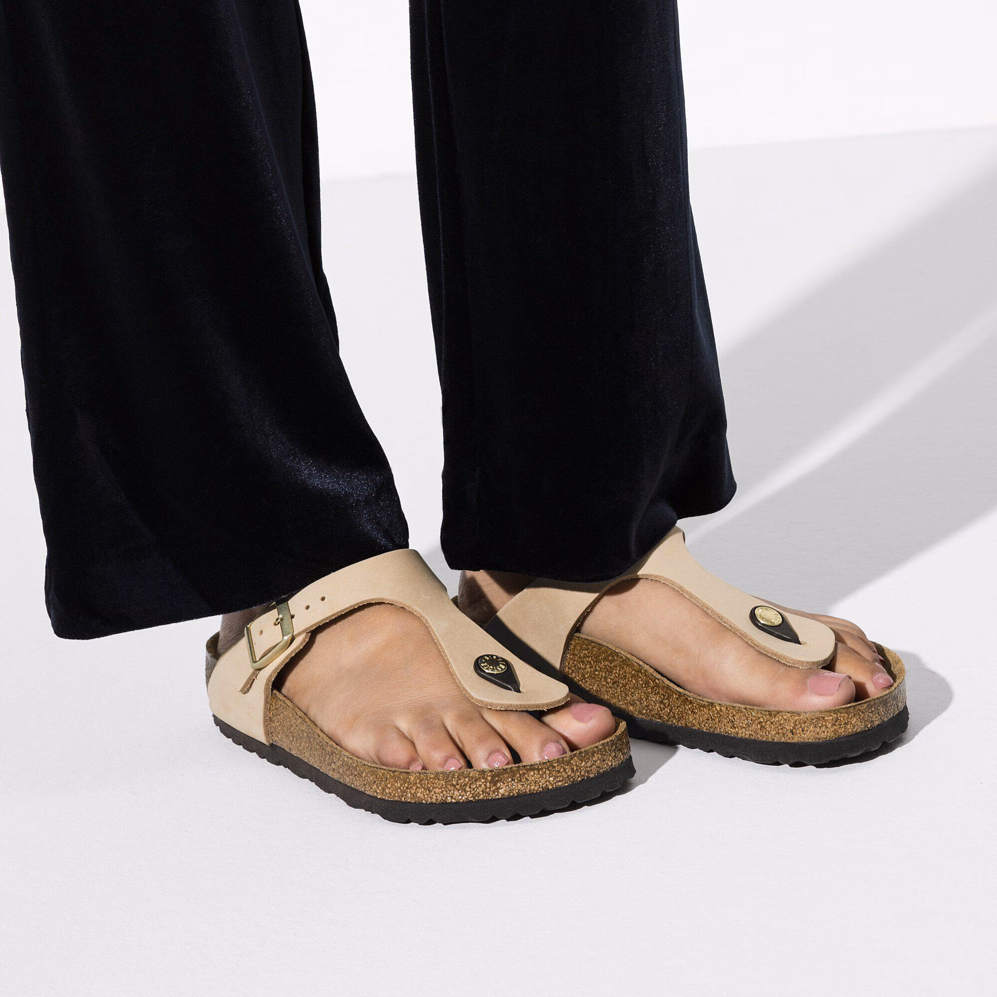 Gizeh Lit de pied souple Cuir nubuck - Sandcastle