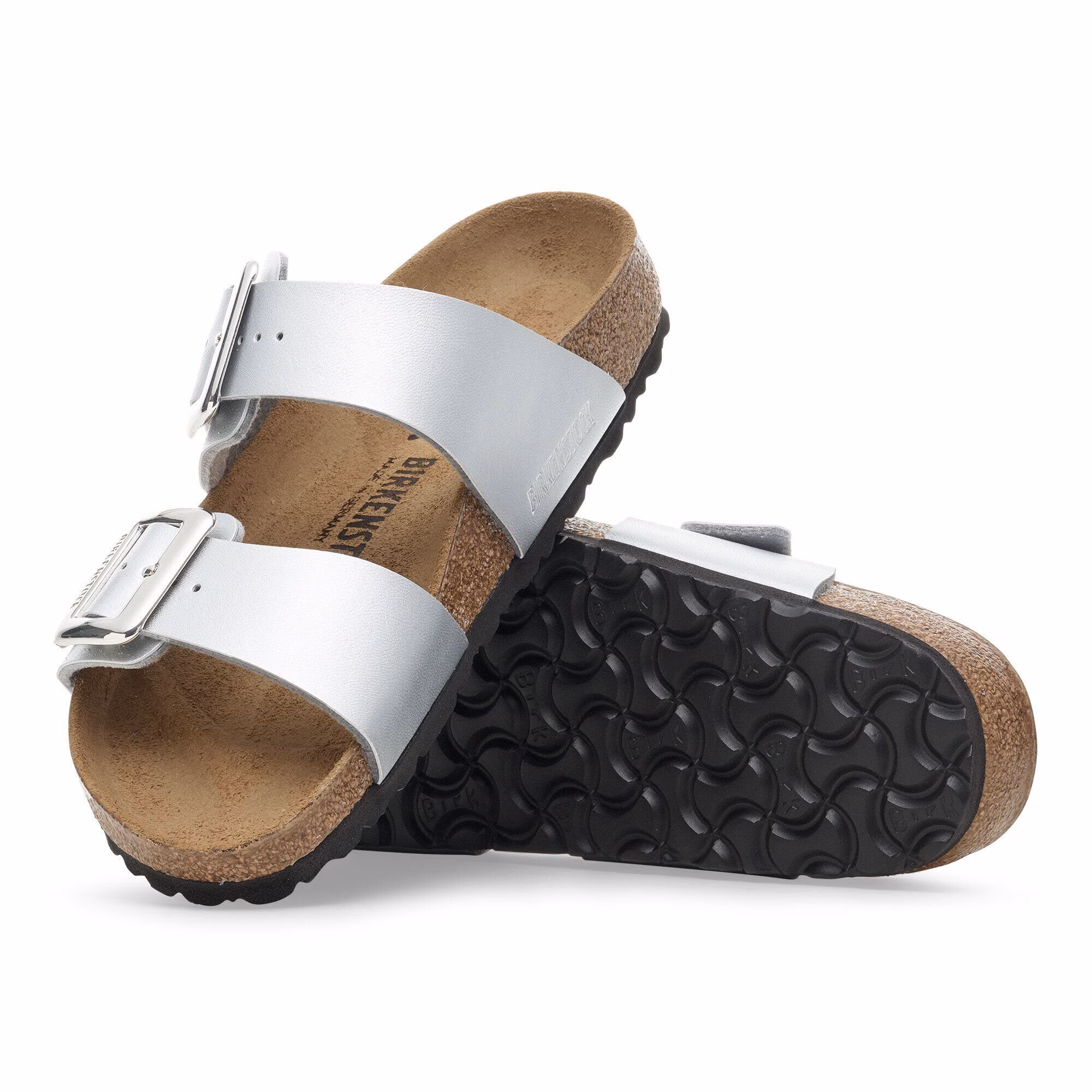 Sydney Cushion Buckle Birko-Flor - Silver Metallic