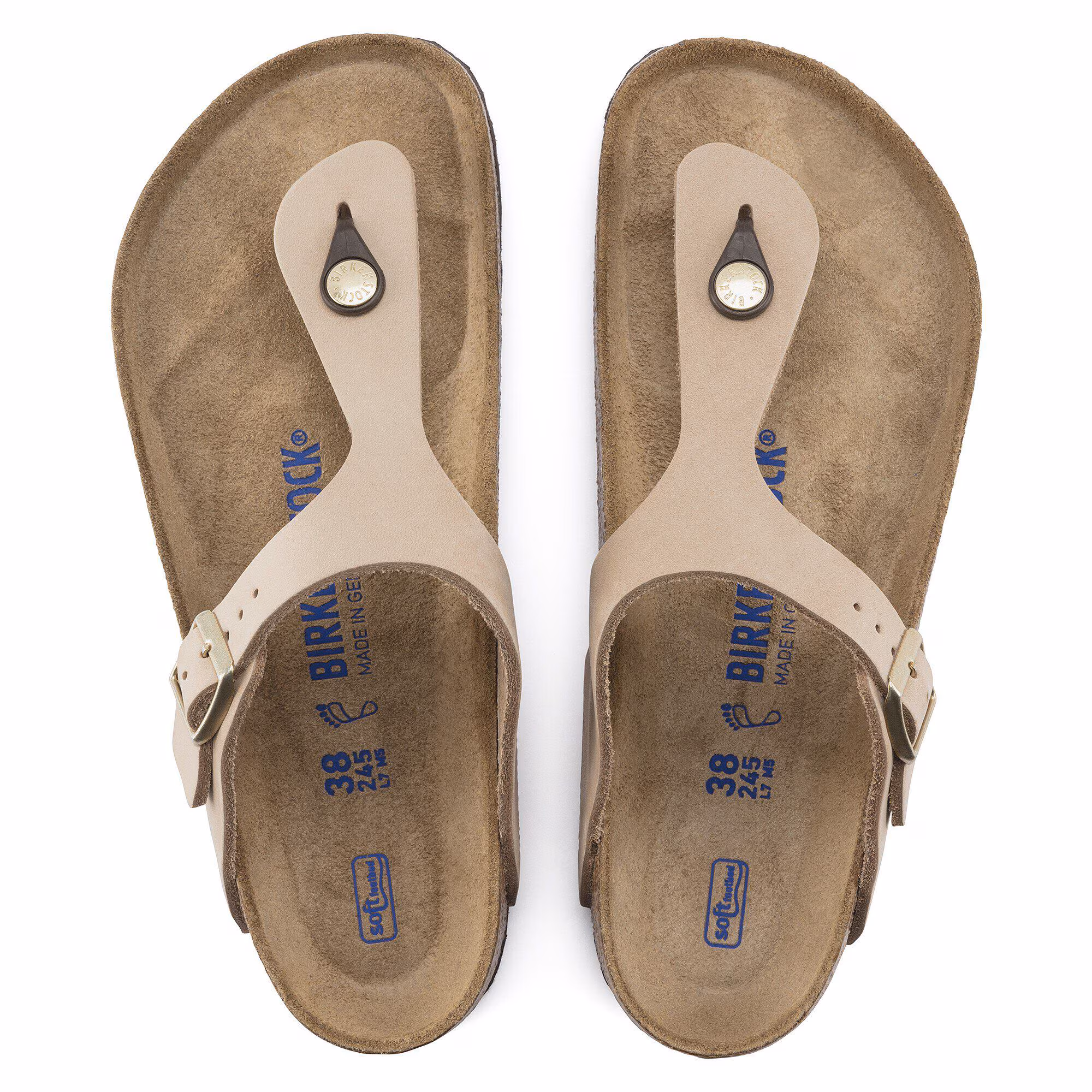 Gizeh Lit de pied souple Cuir nubuck - Sandcastle