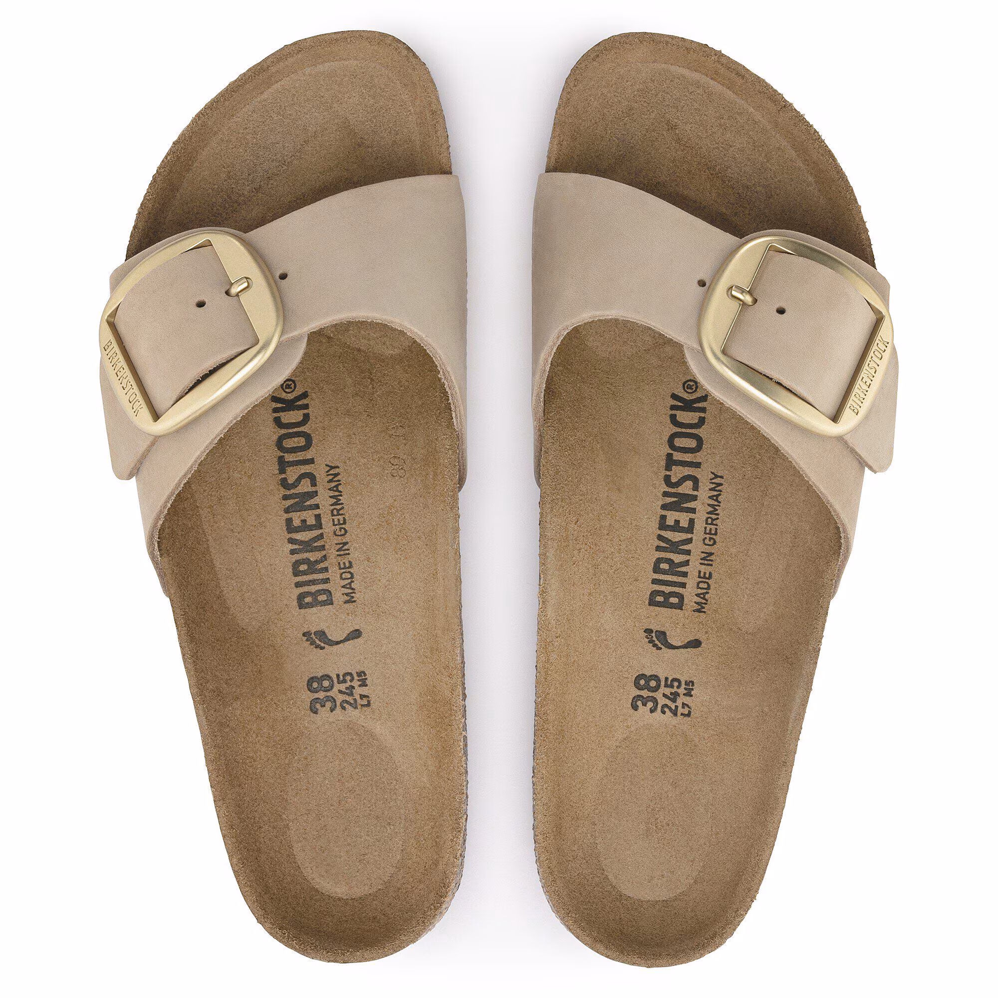 Madrid Big Buckle Cuir nubuck - Sandcastle
