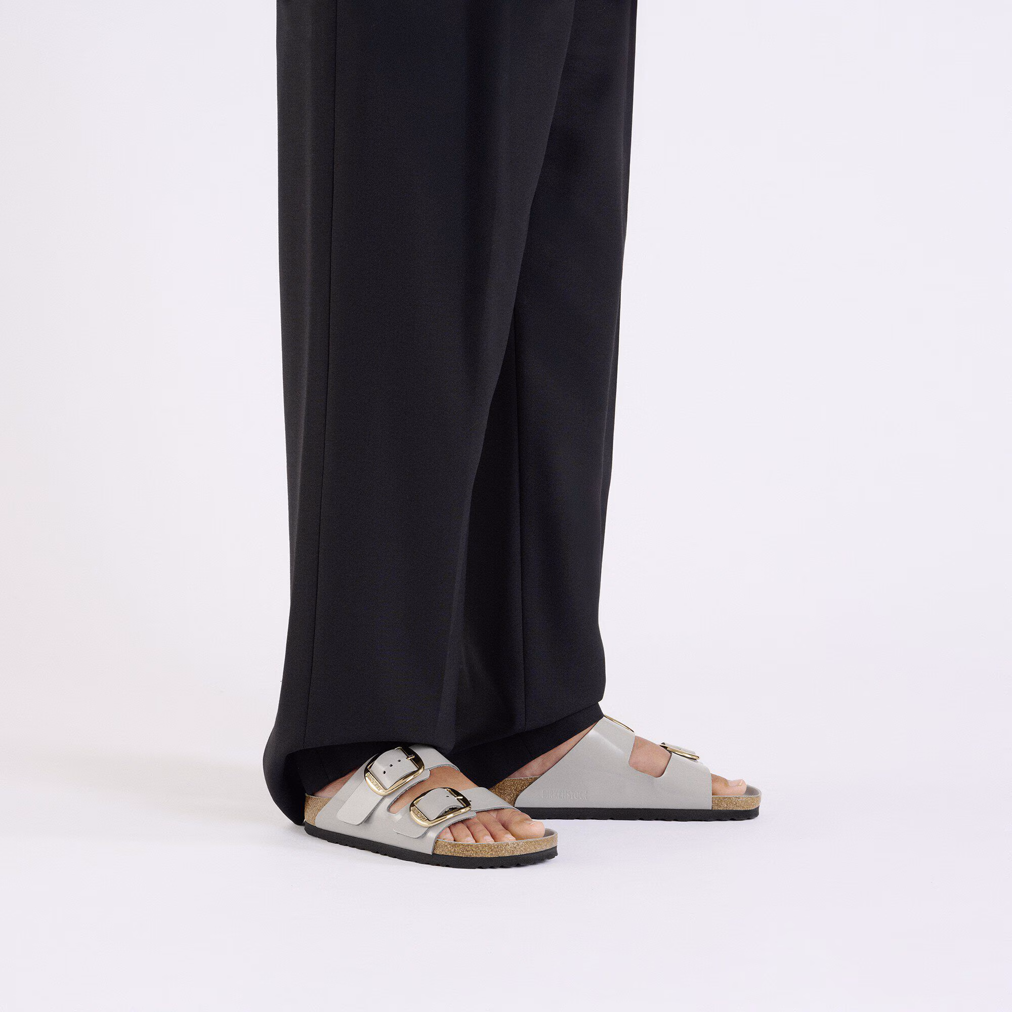 Arizona Big Buckle Cuir naturel verni - High-Shine Stone Coin