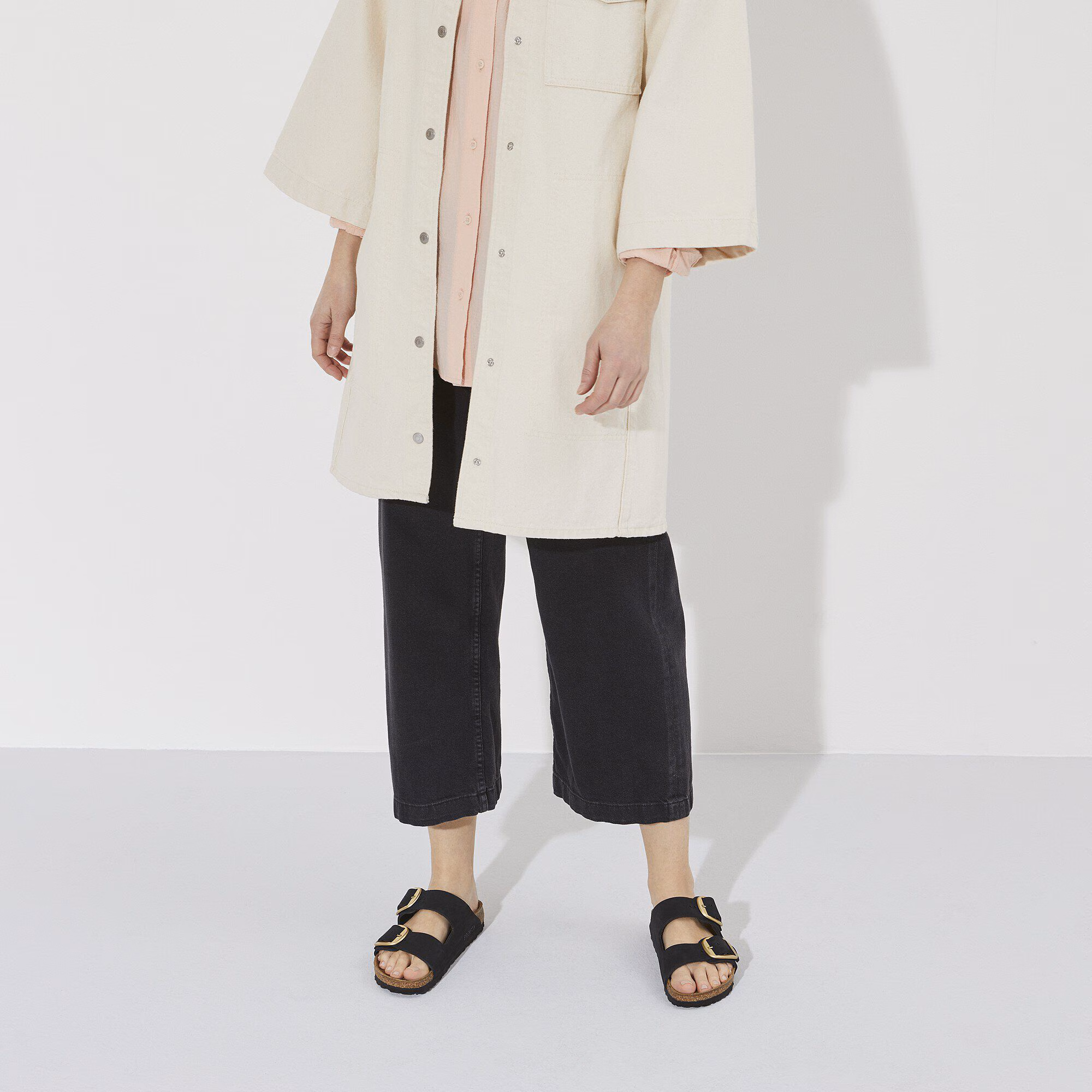 Arizona Big Buckle Cuir nubuck - Black