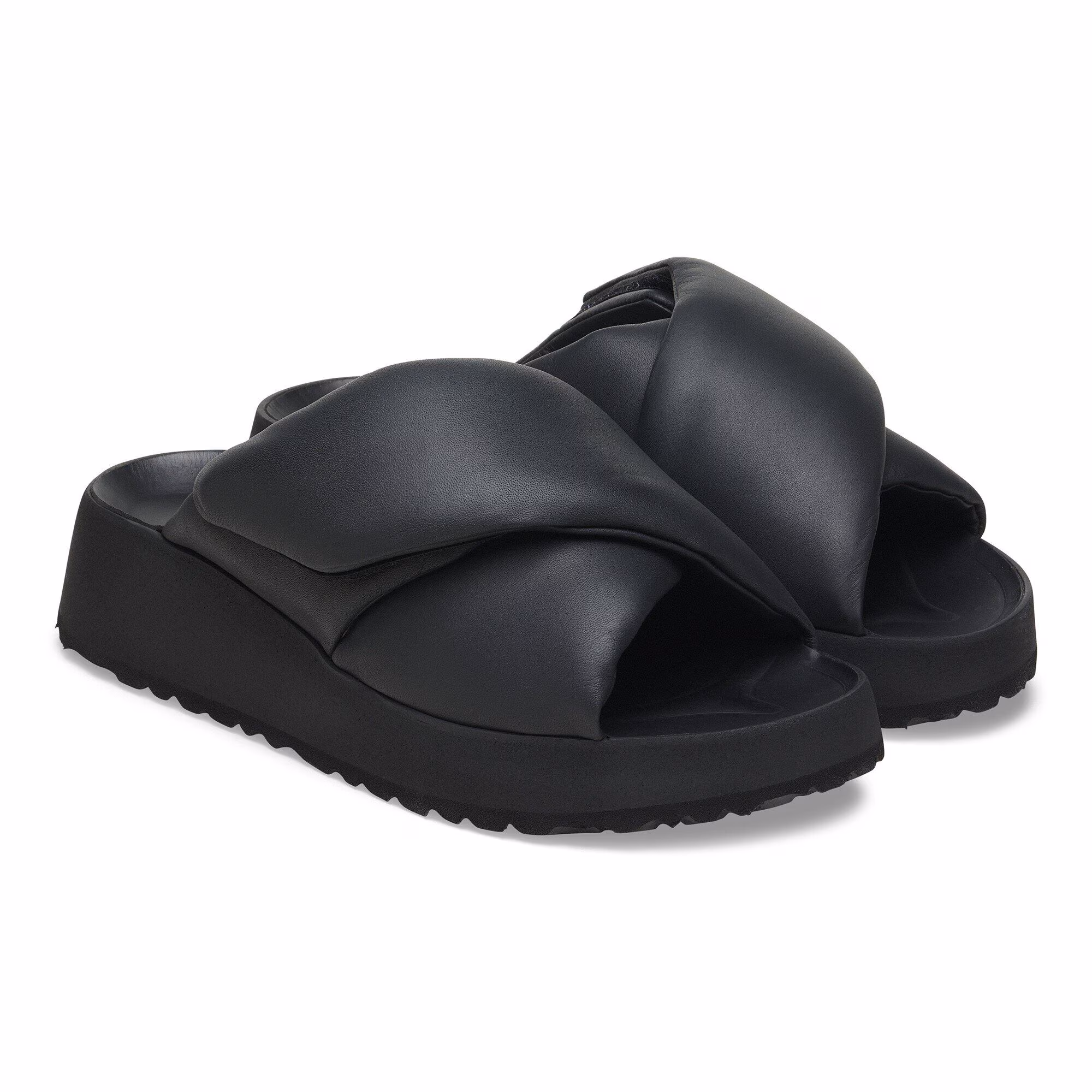 Theda Cross Strap Cuir naturel - Black