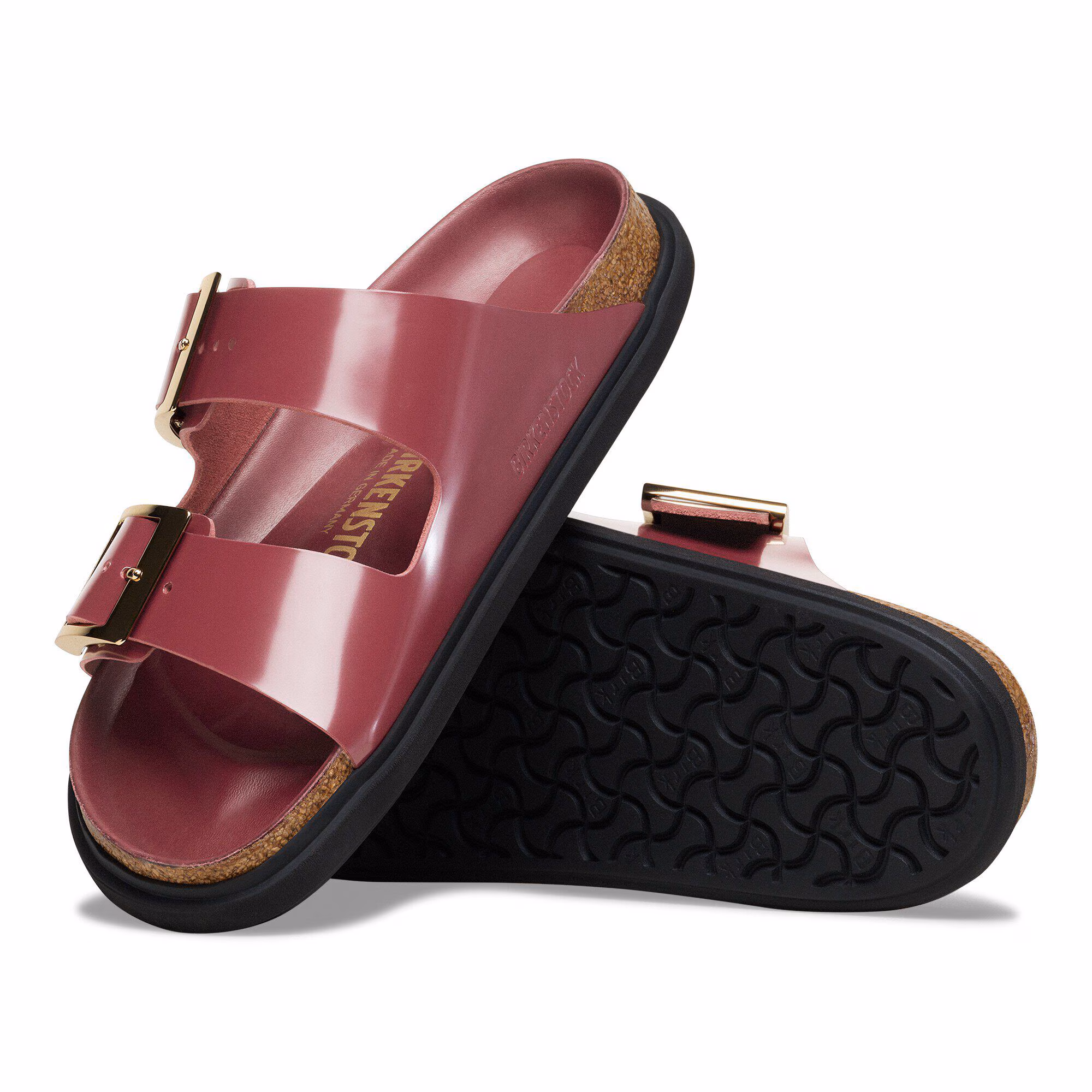 Arizona Droplet Buckle Cuir naturel verni - Zinfandel High Shine