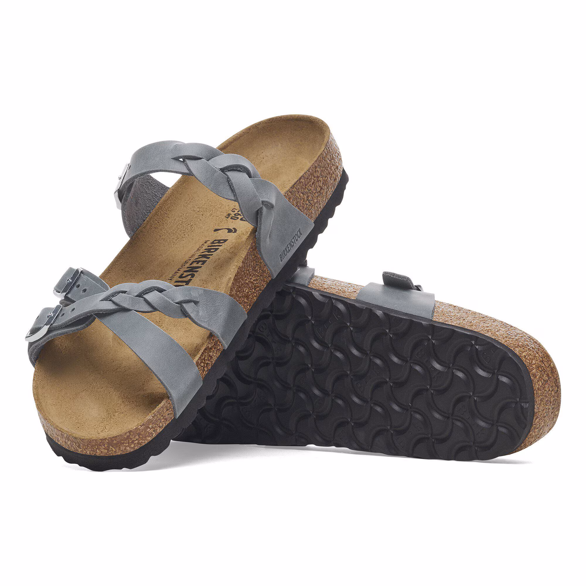 Franca Braided Cuir huilé - Basalt Gray