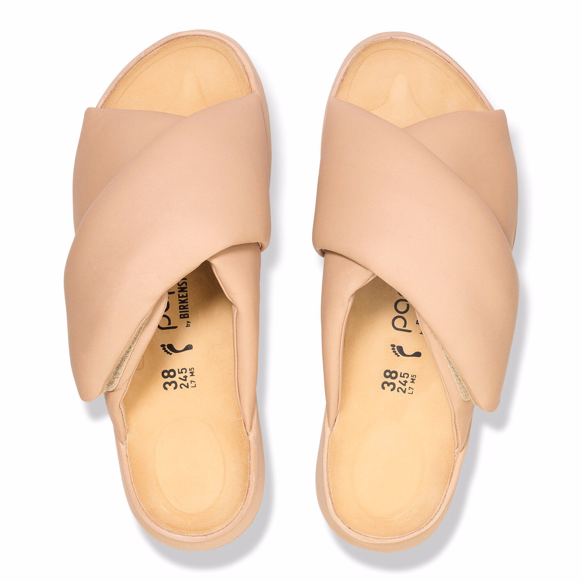 Theda Cross Strap Cuir naturel - Nougat