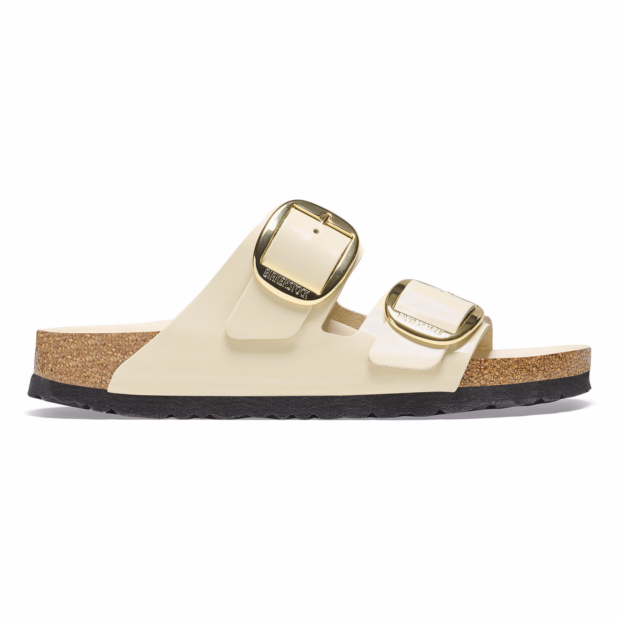 Arizona Big Buckle Cuir naturel verni - High-Shine Ecru