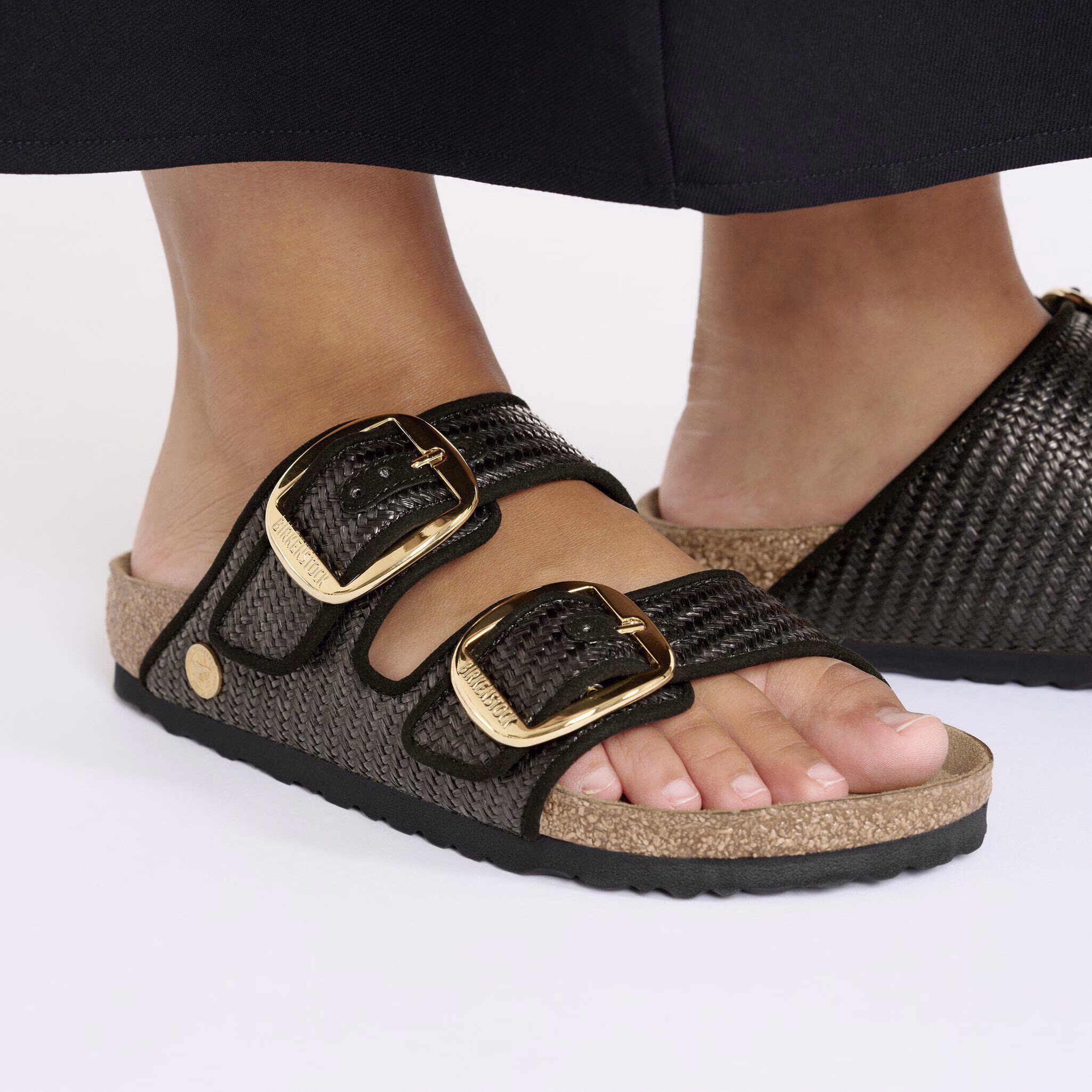 Arizona Big Buckle Raffia Textile - Raffia Black