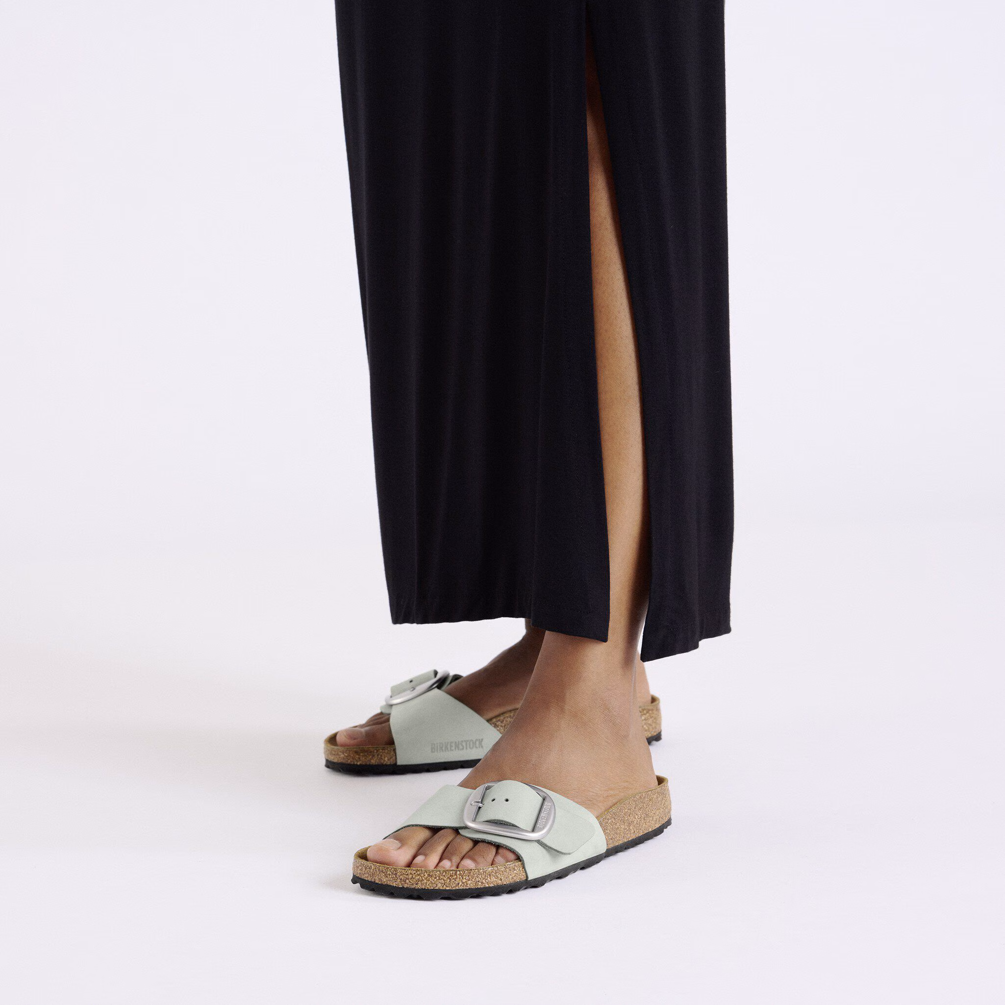 Madrid Big Buckle Cuir nubuck - Pure Sage