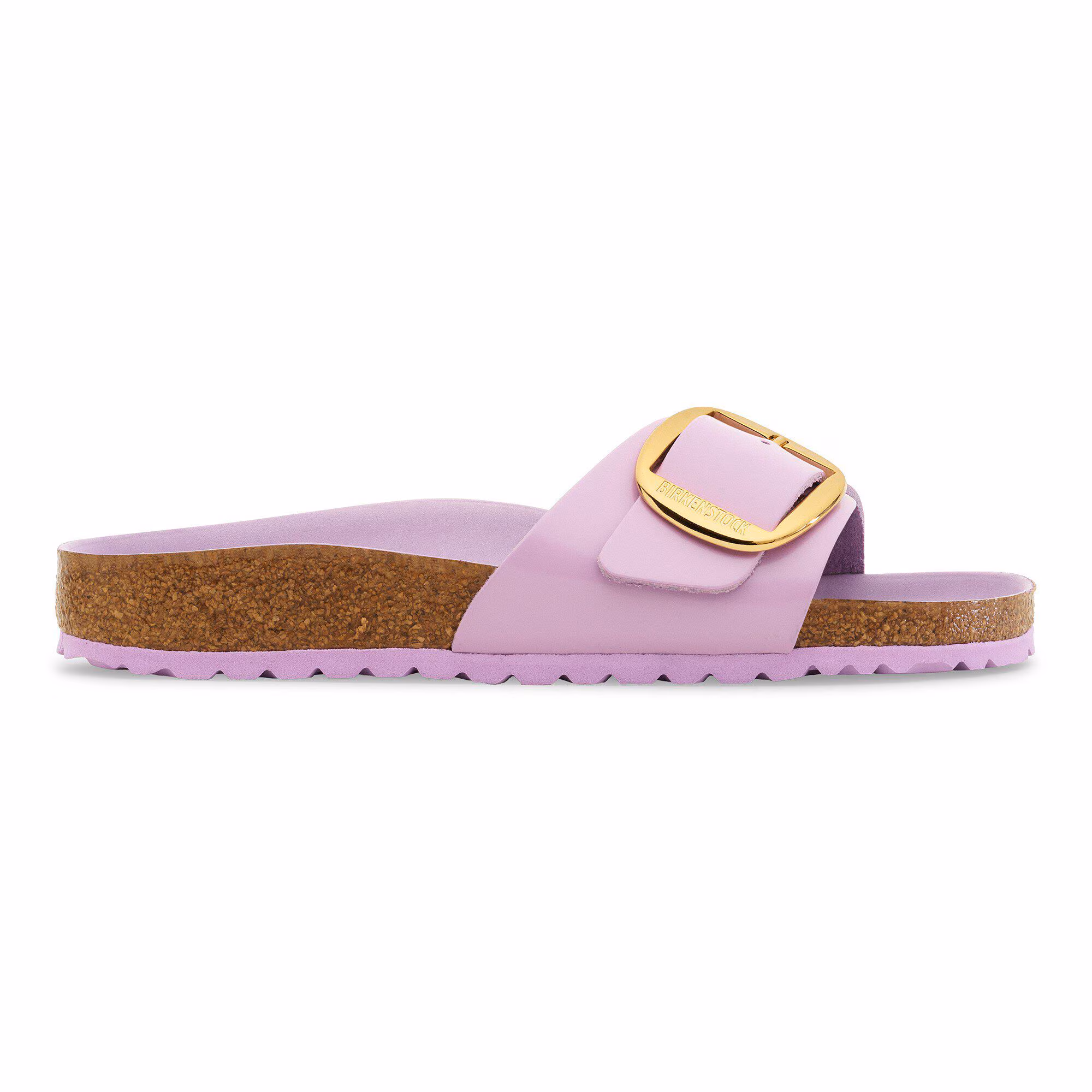Madrid Big Buckle Cuir naturel verni - High-Shine Crocus