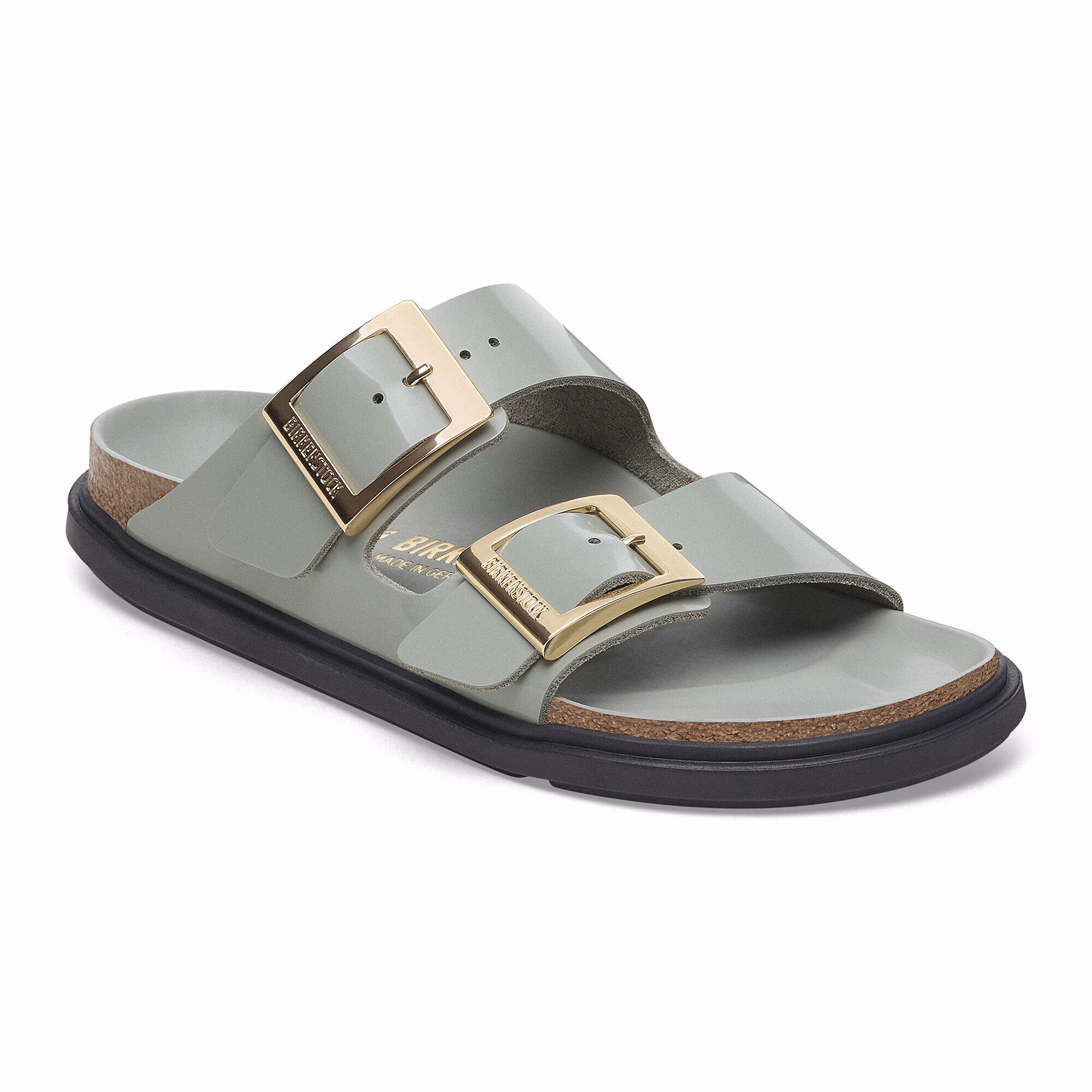 Arizona Droplet Buckle Cuir naturel verni - High-Shine Pure Sage