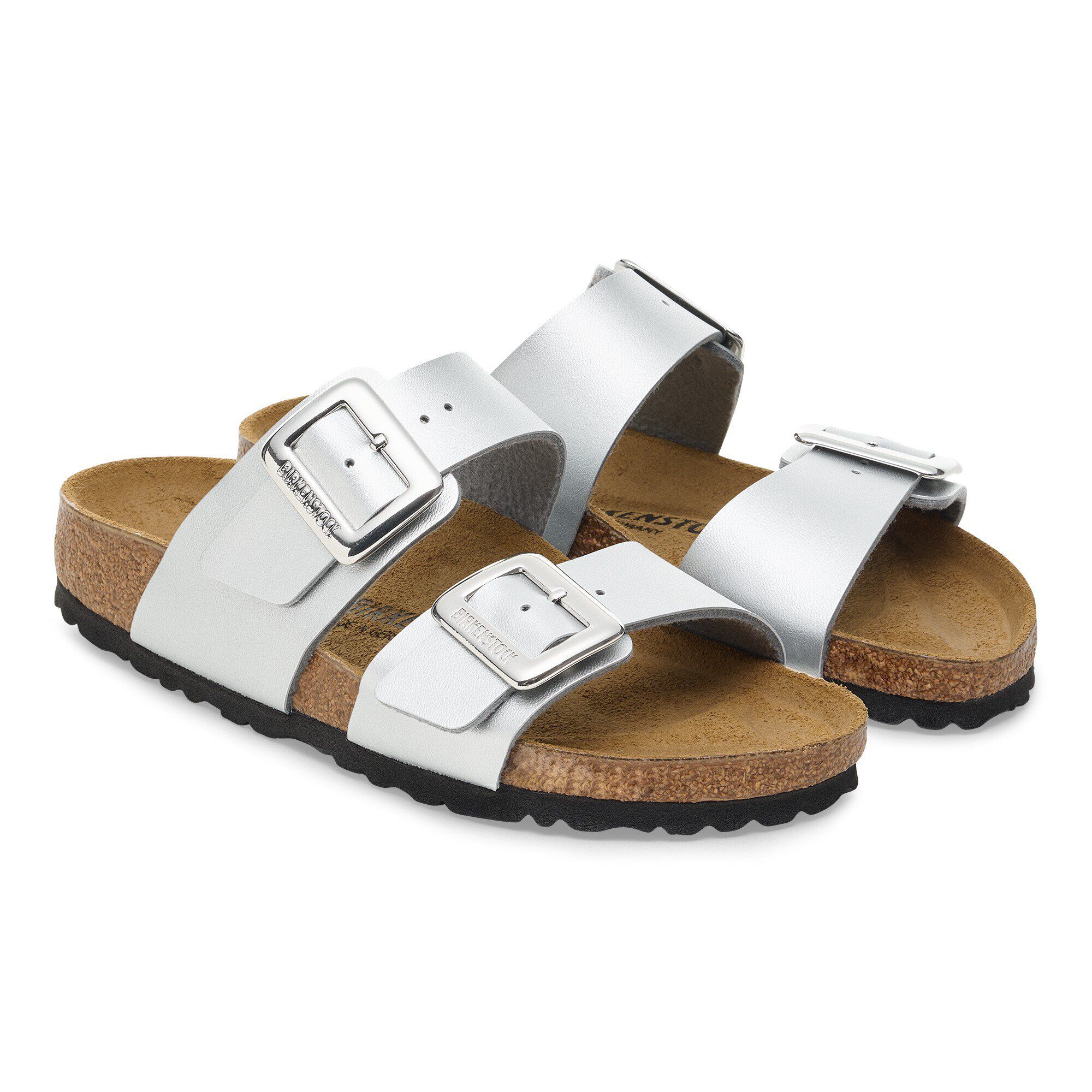 Sydney Cushion Buckle Birko-Flor - Silver Metallic