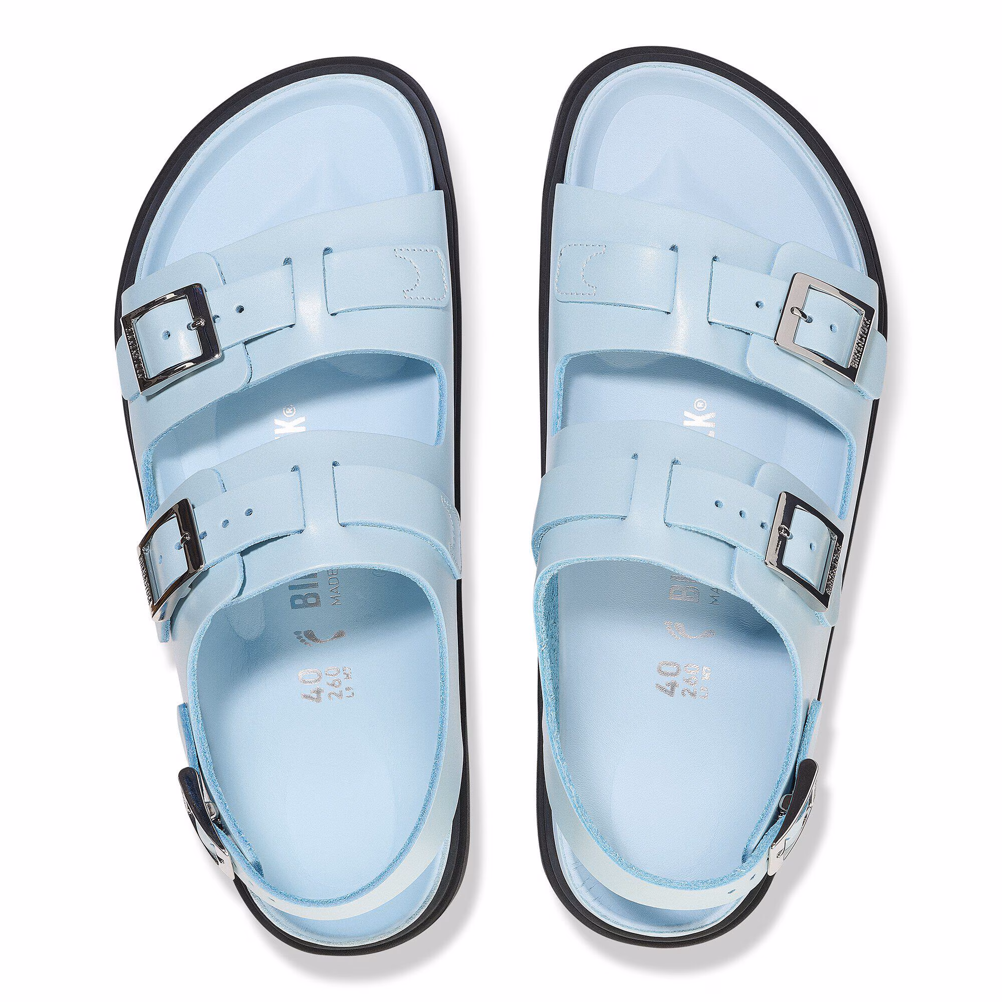 Cannes Cuir naturel - Mineral Blue