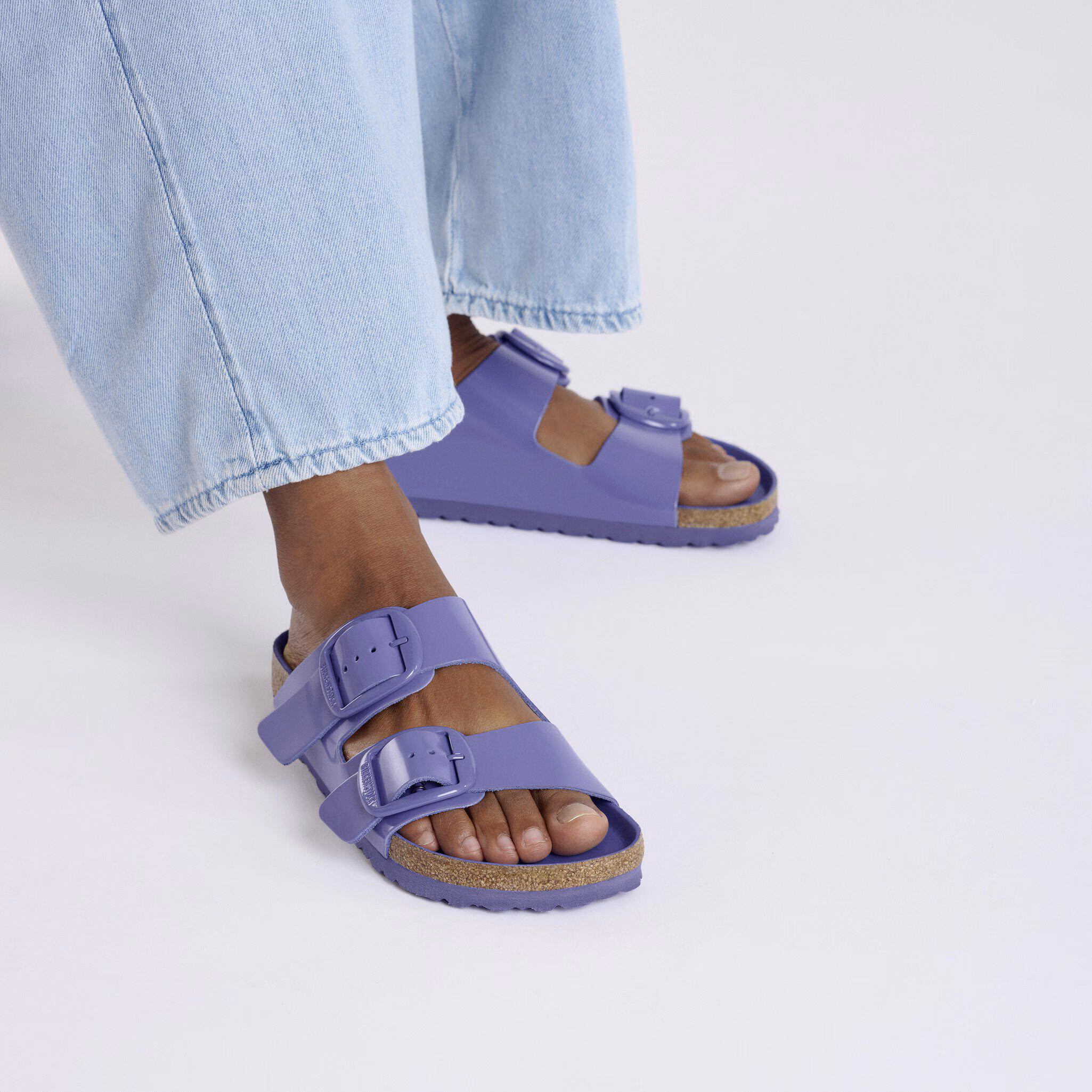 Arizona Big Buckle Cuir naturel verni - High-Shine Purple Dusk Tonal