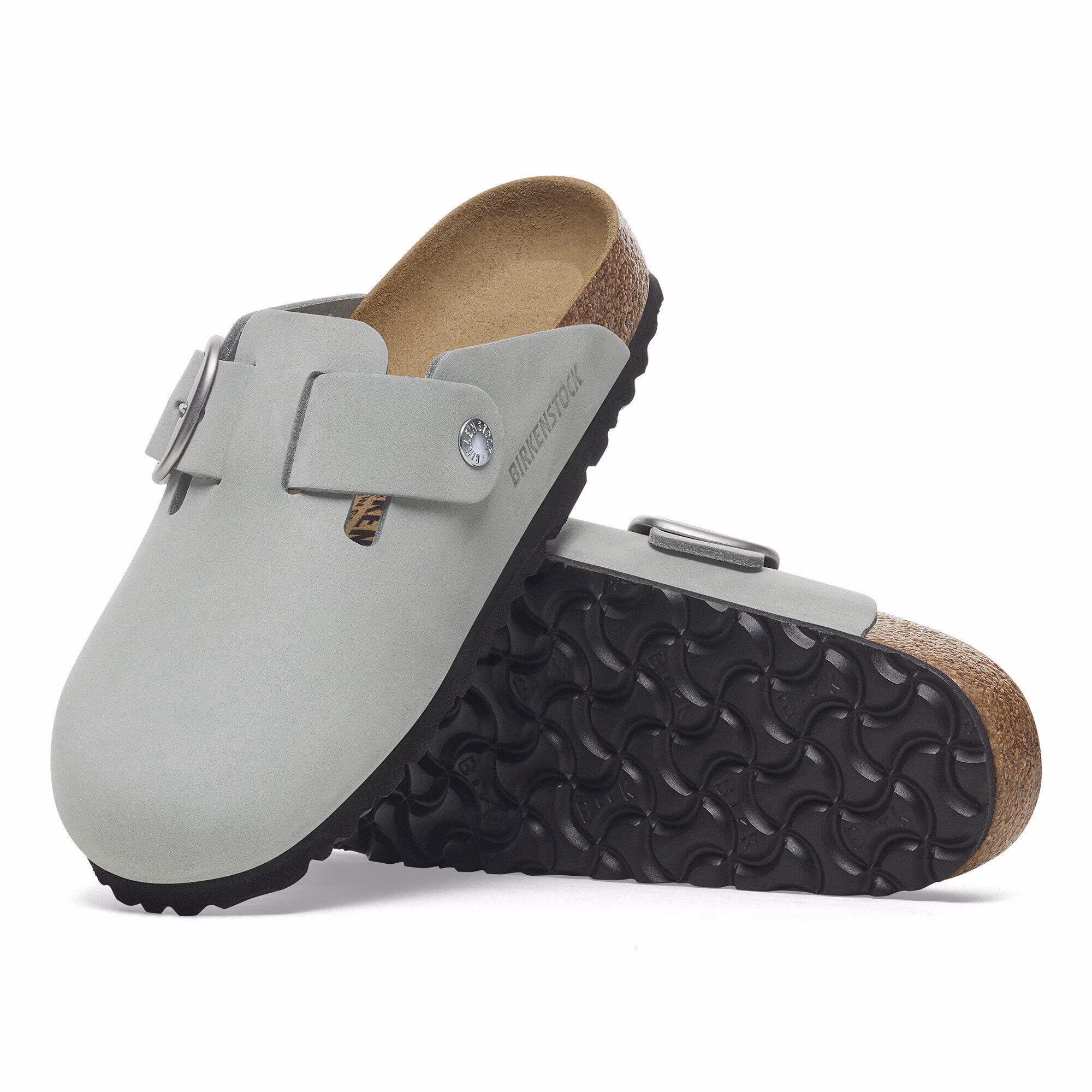 Boston Big Buckle Cuir nubuck - Pure Sage