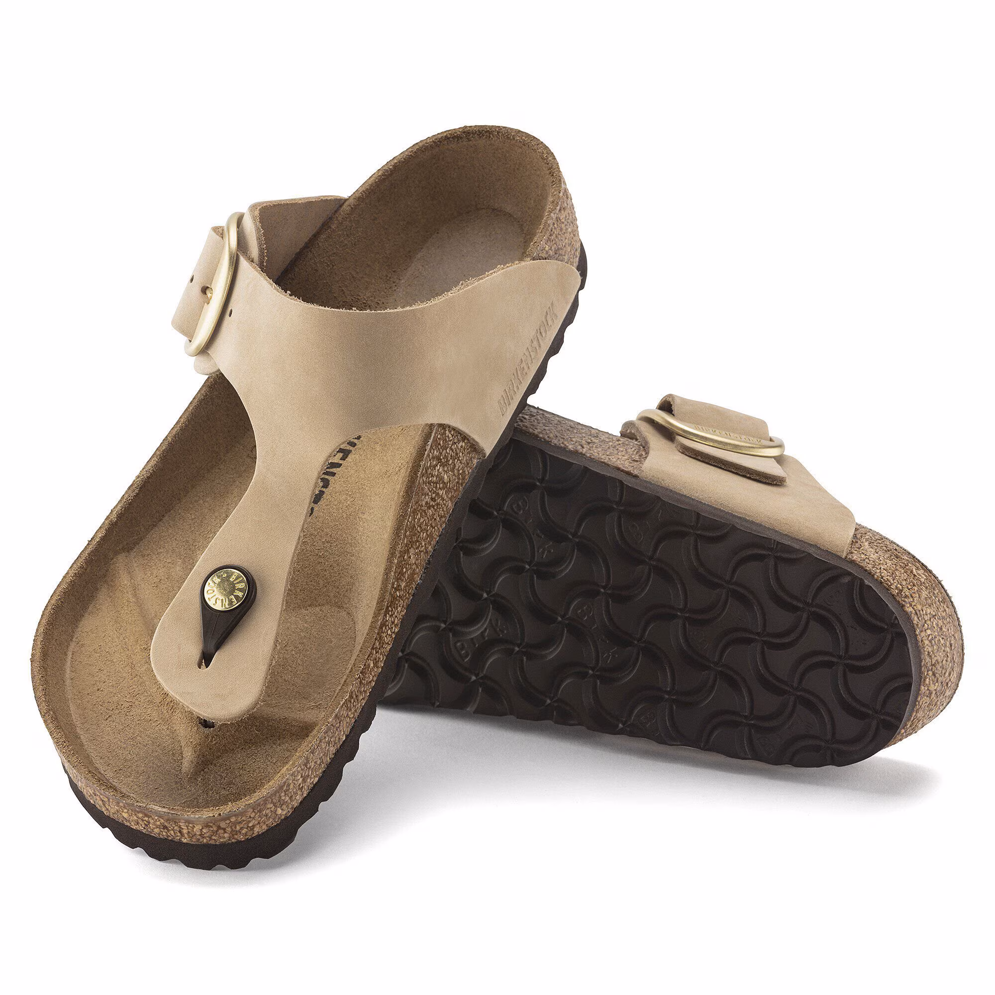 Gizeh Big Buckle Cuir nubuck - Sandcastle