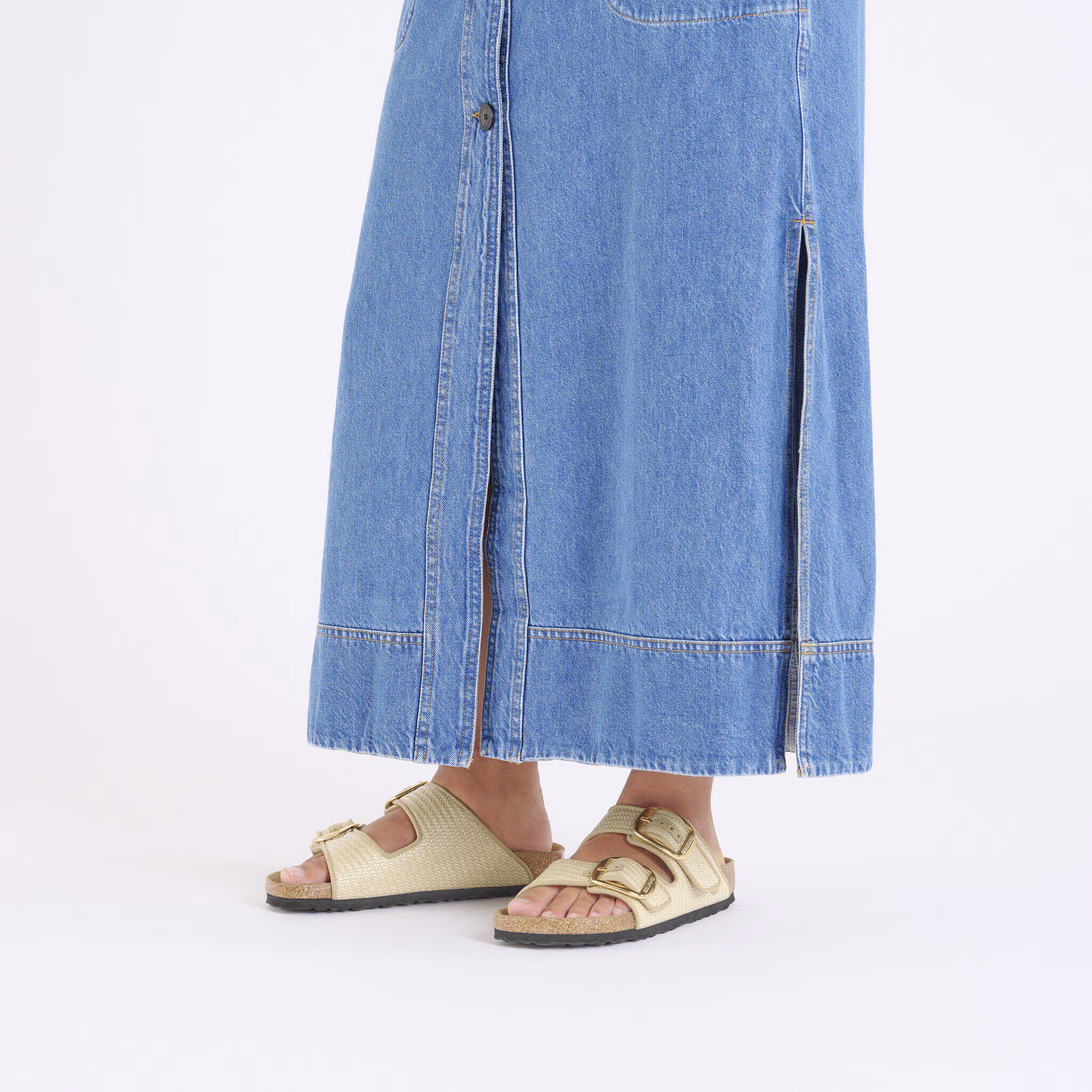 Arizona Big Buckle Raffia Textile - Raffia Naturale