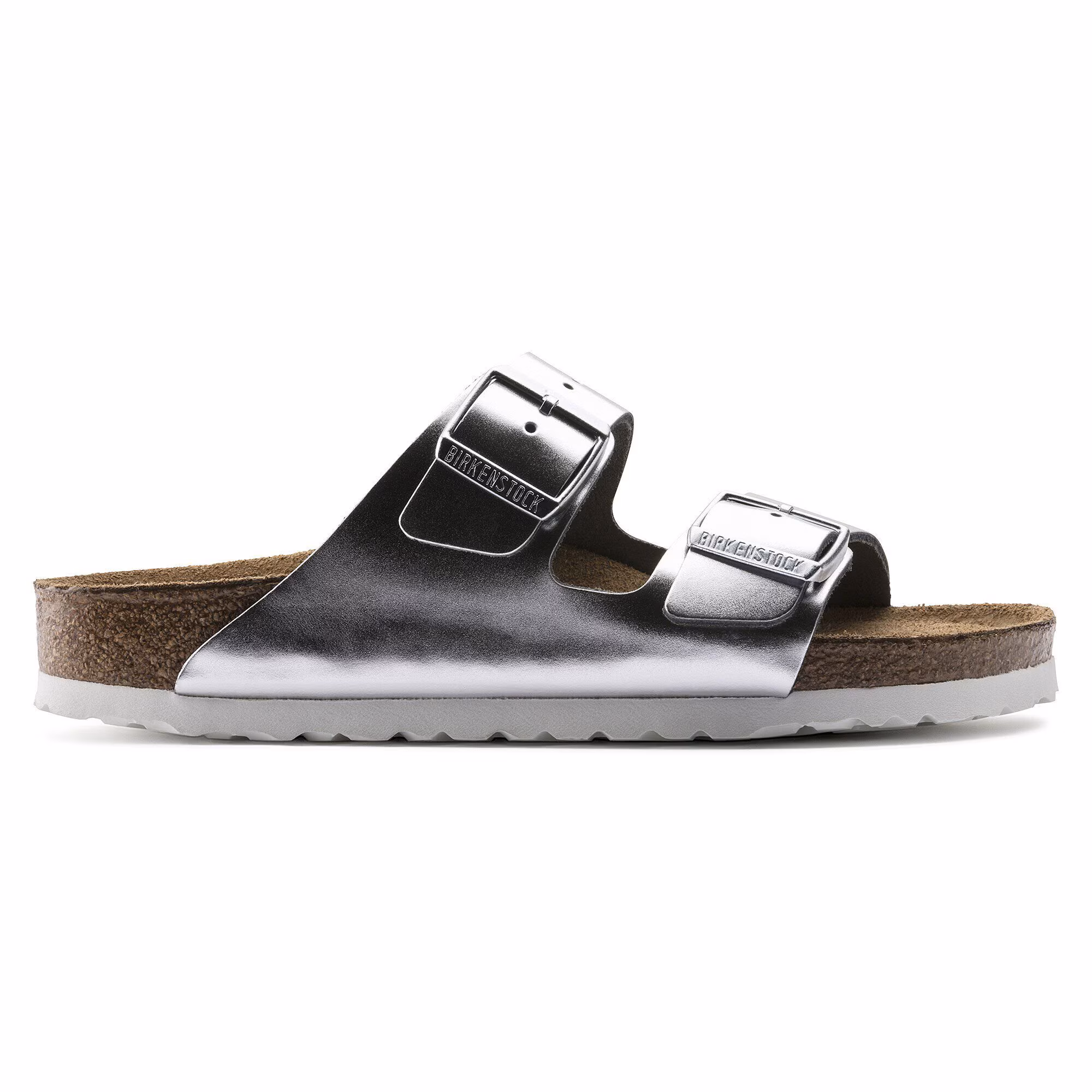 Arizona Lit de pied souple Cuir naturel - Metallic Silver