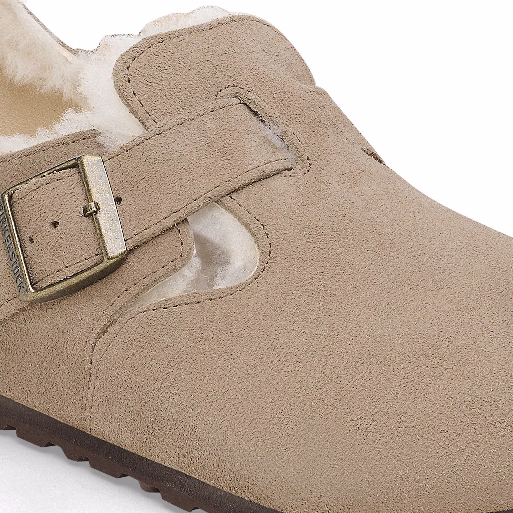 London en fourrure d’agneau Suède - Taupe