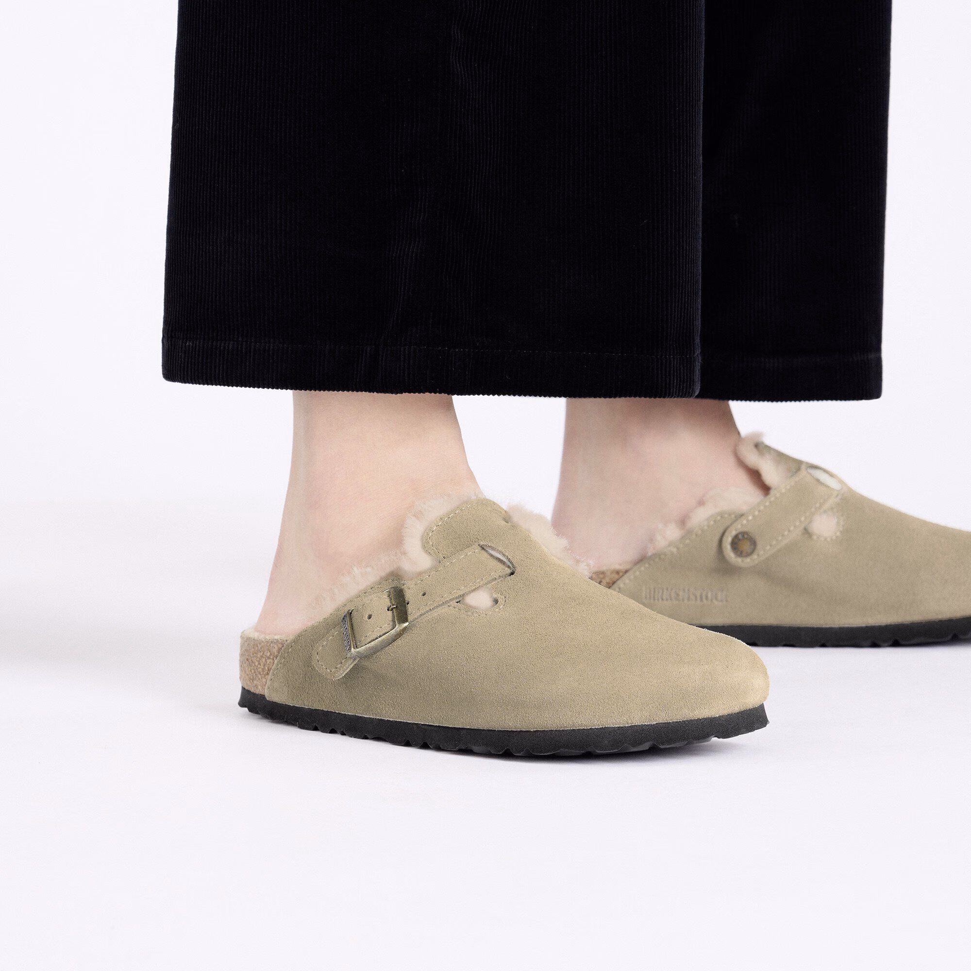 Boston en fourrure d’agneau Suède - Taupe