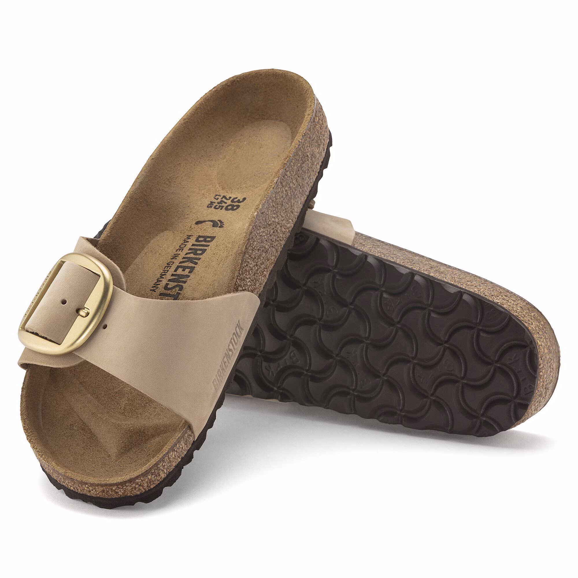 Madrid Big Buckle Cuir nubuck - Sandcastle