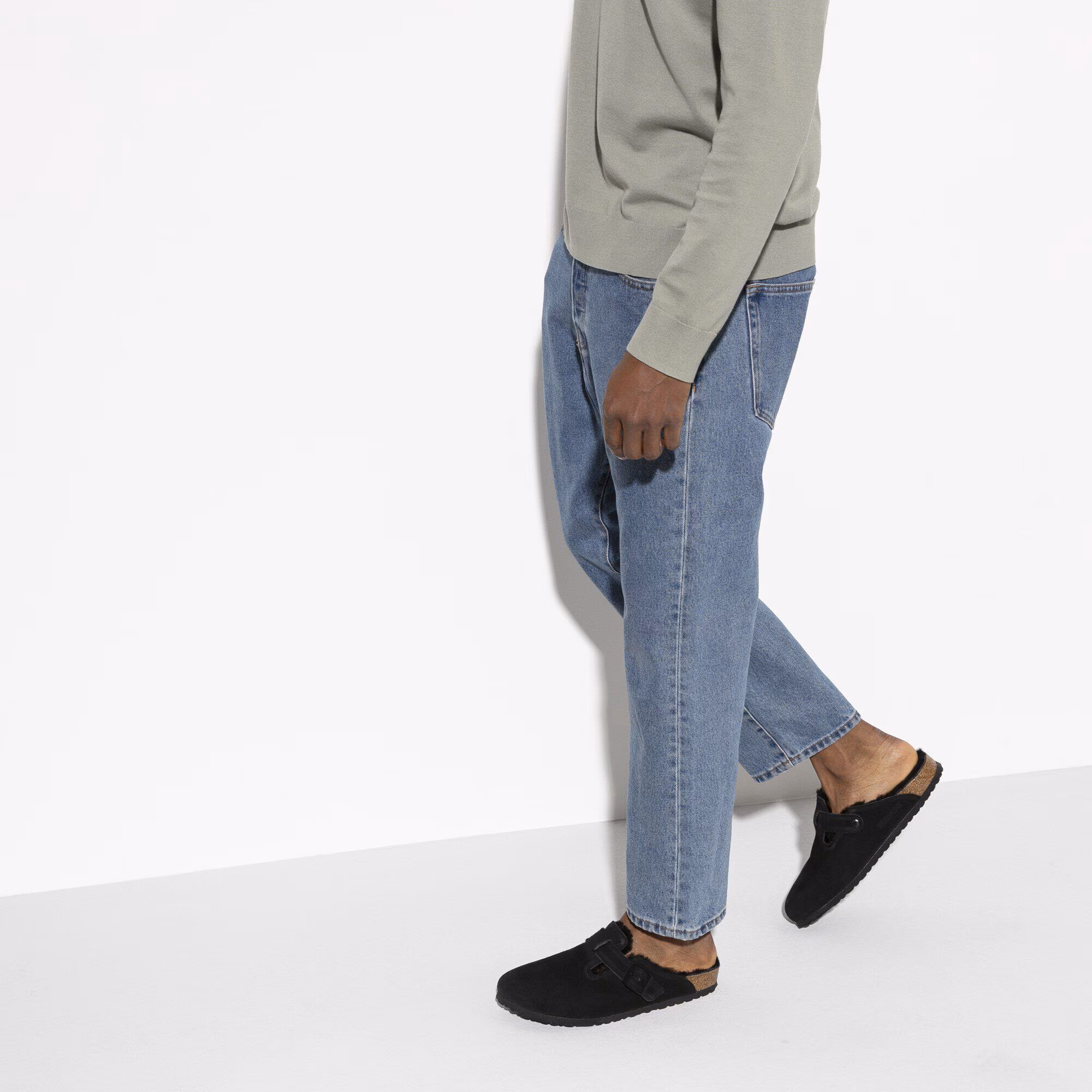 Boston en fourrure d’agneau Suède - Black