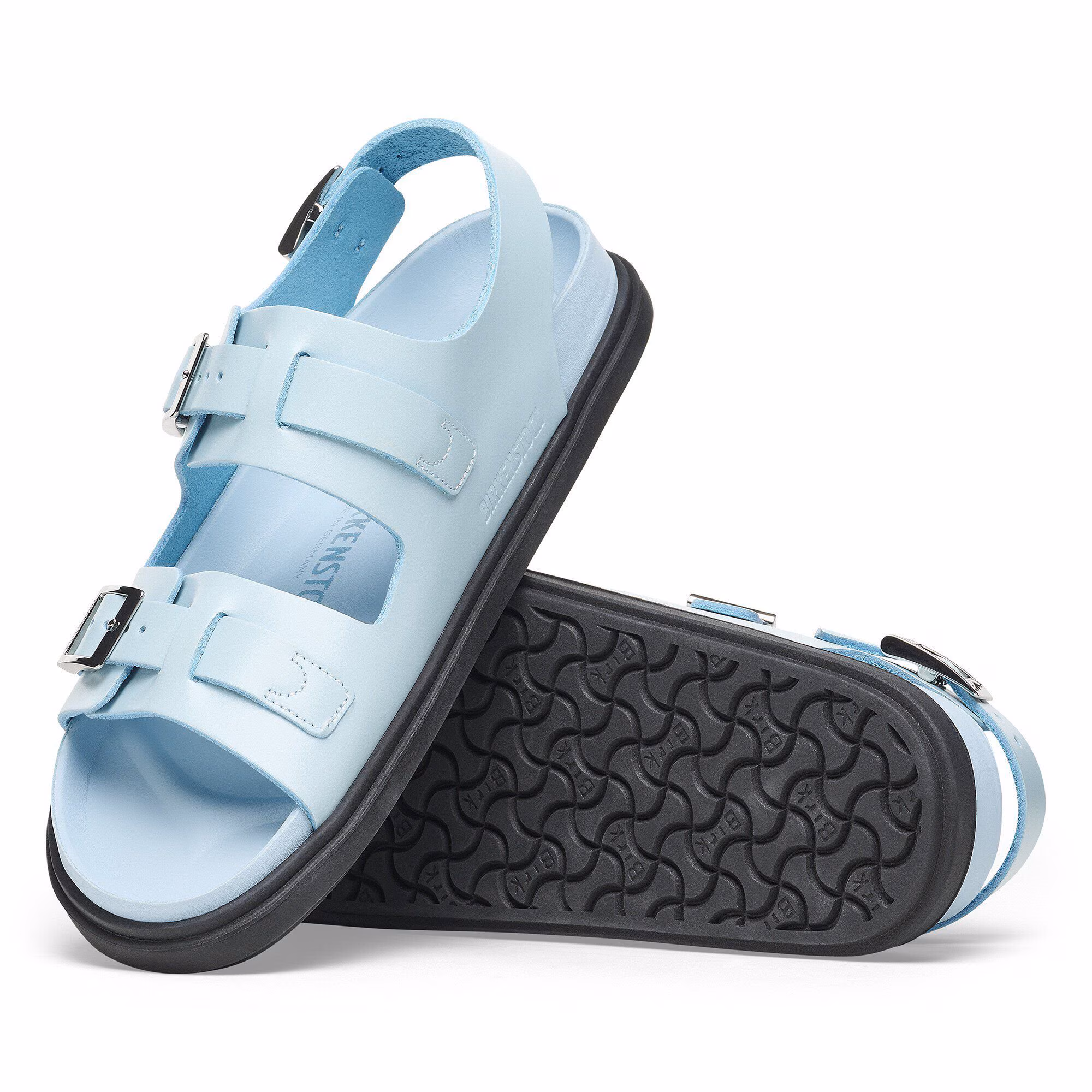 Cannes Cuir naturel - Mineral Blue