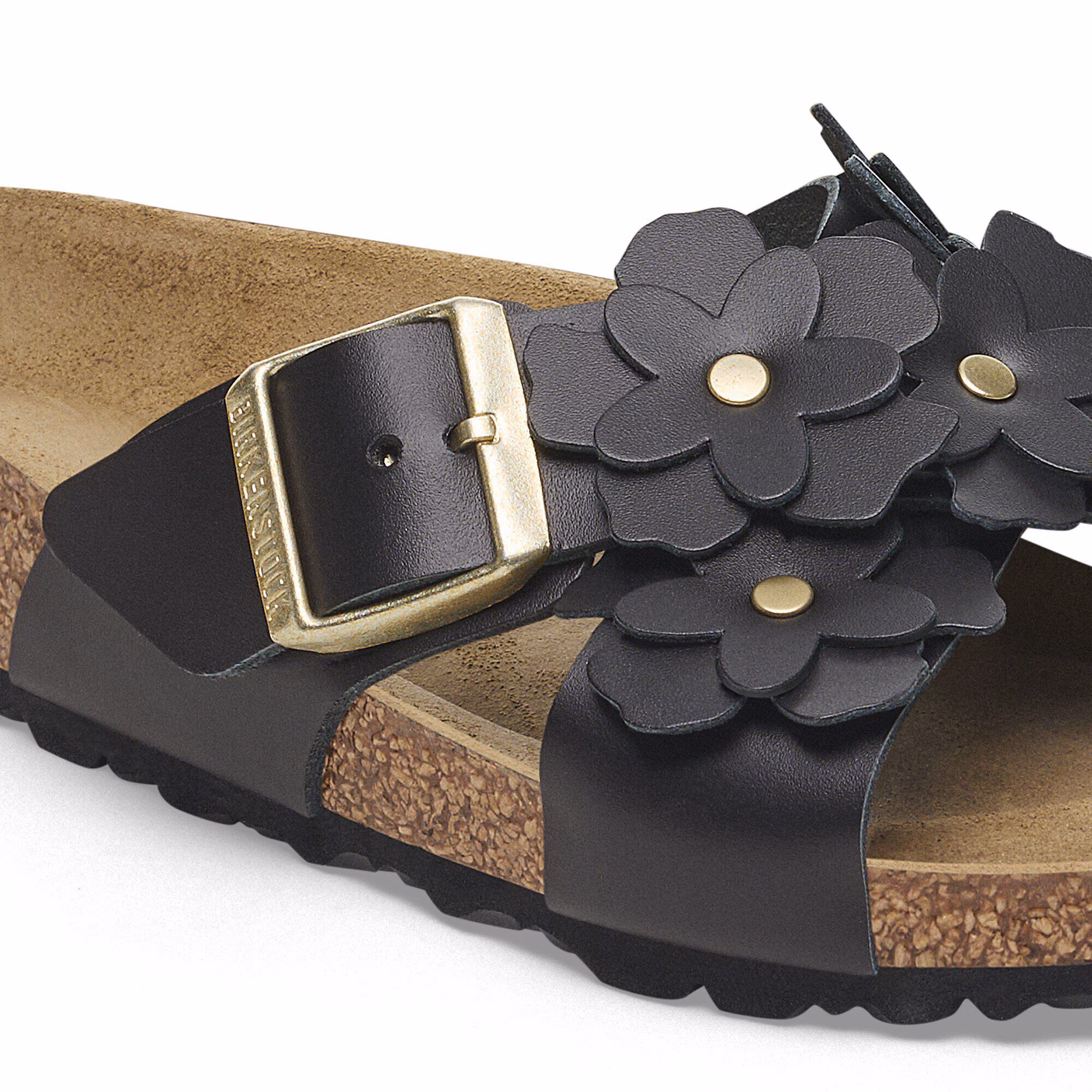Siena Flower Embellishment Cuir naturel - Black