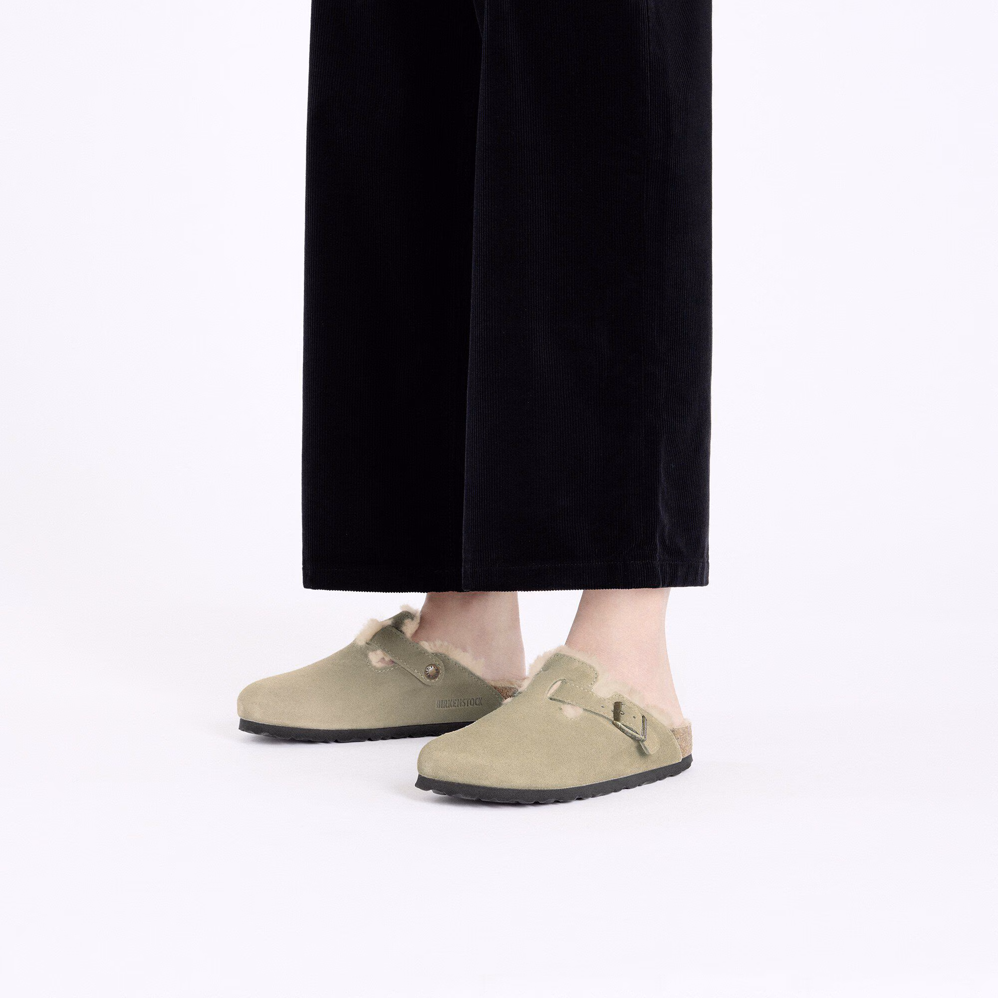 Boston en fourrure d’agneau Suède - Taupe