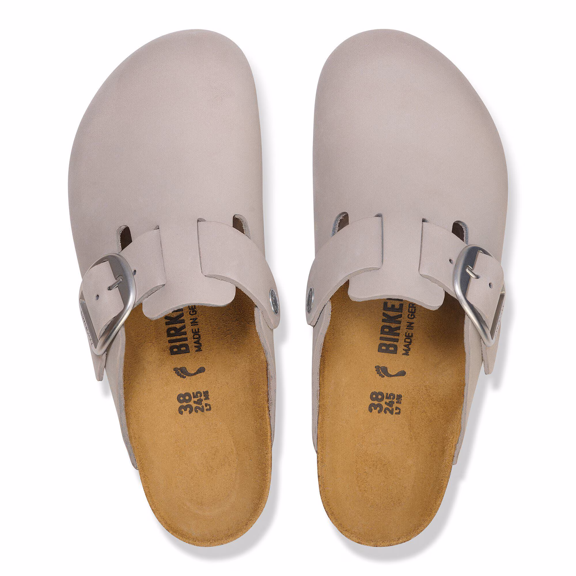 Boston Big Buckle Cuir nubuck - Stone Coin