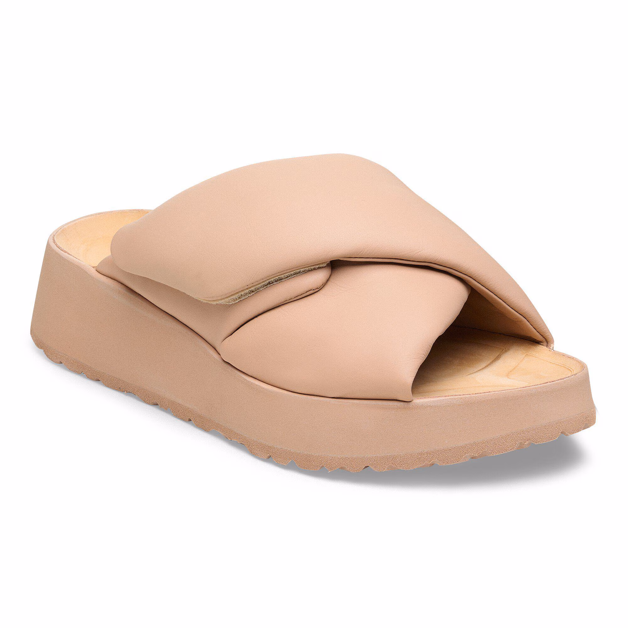 Theda Cross Strap Cuir naturel - Nougat