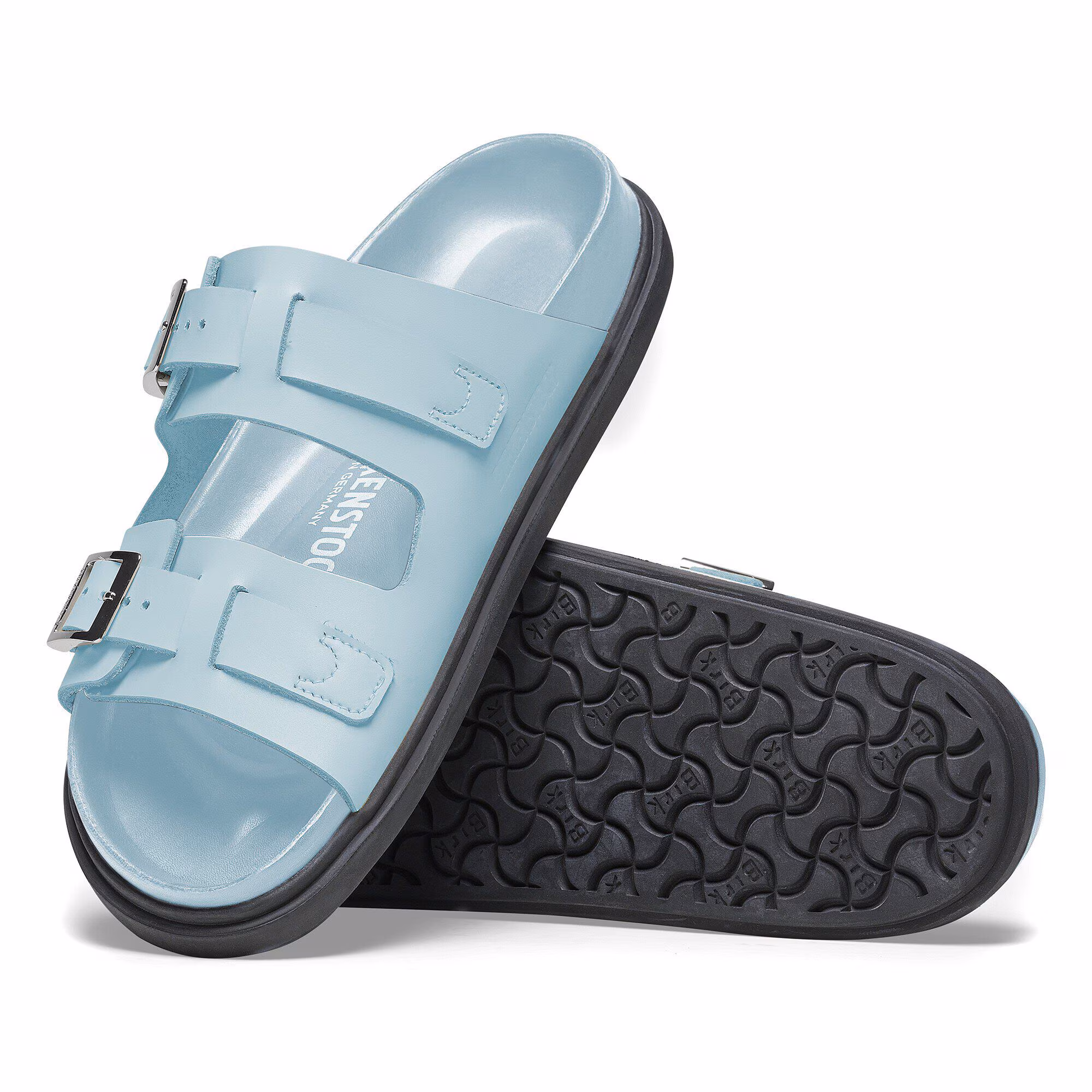 St Barths Cuir naturel - Mineral Blue