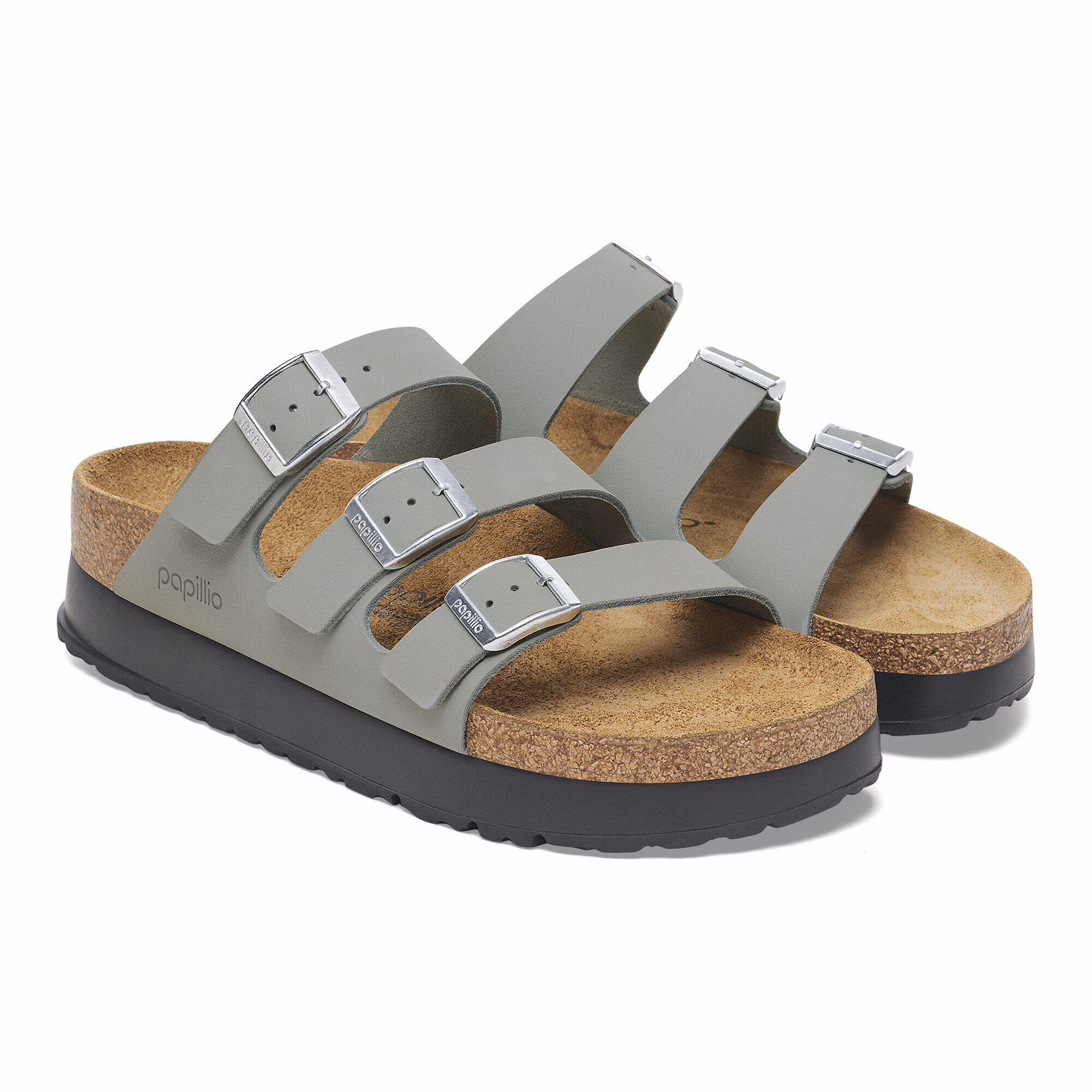 Florida Flex Platform Cuir nubuck - Pure Sage