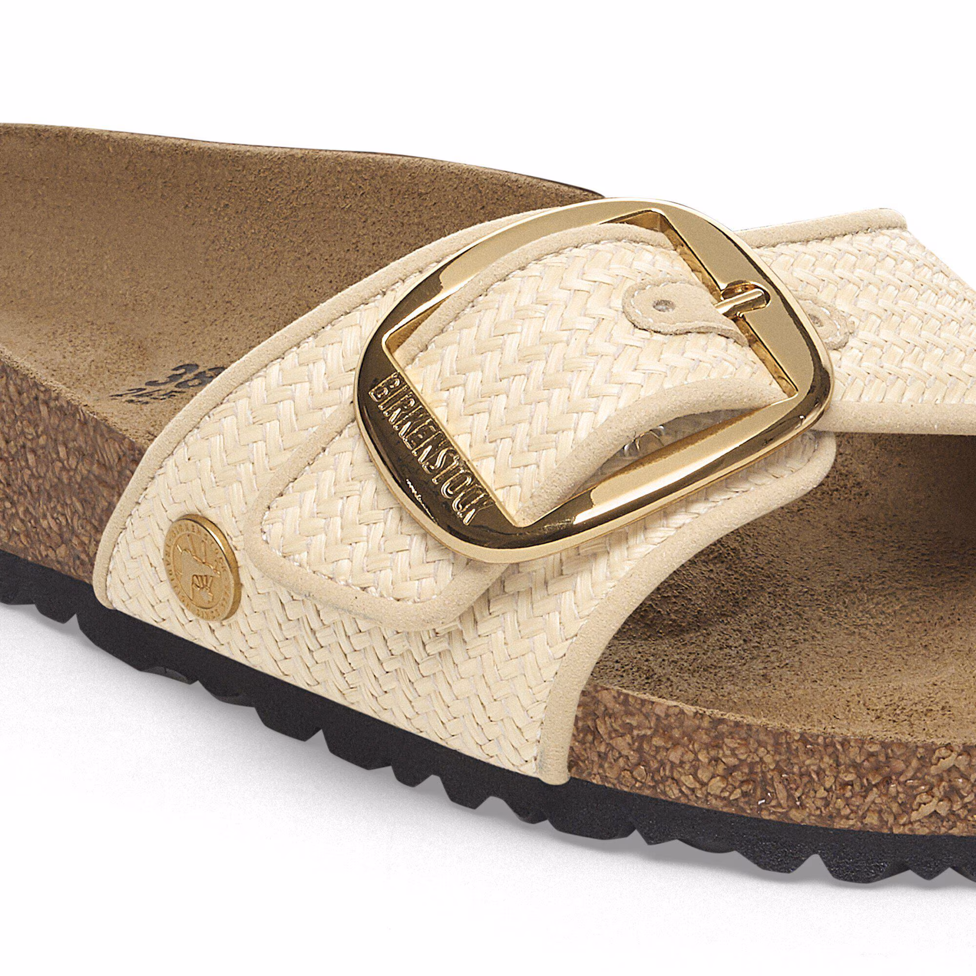 Madrid Big Buckle Raffia Textile - Raffia Naturale
