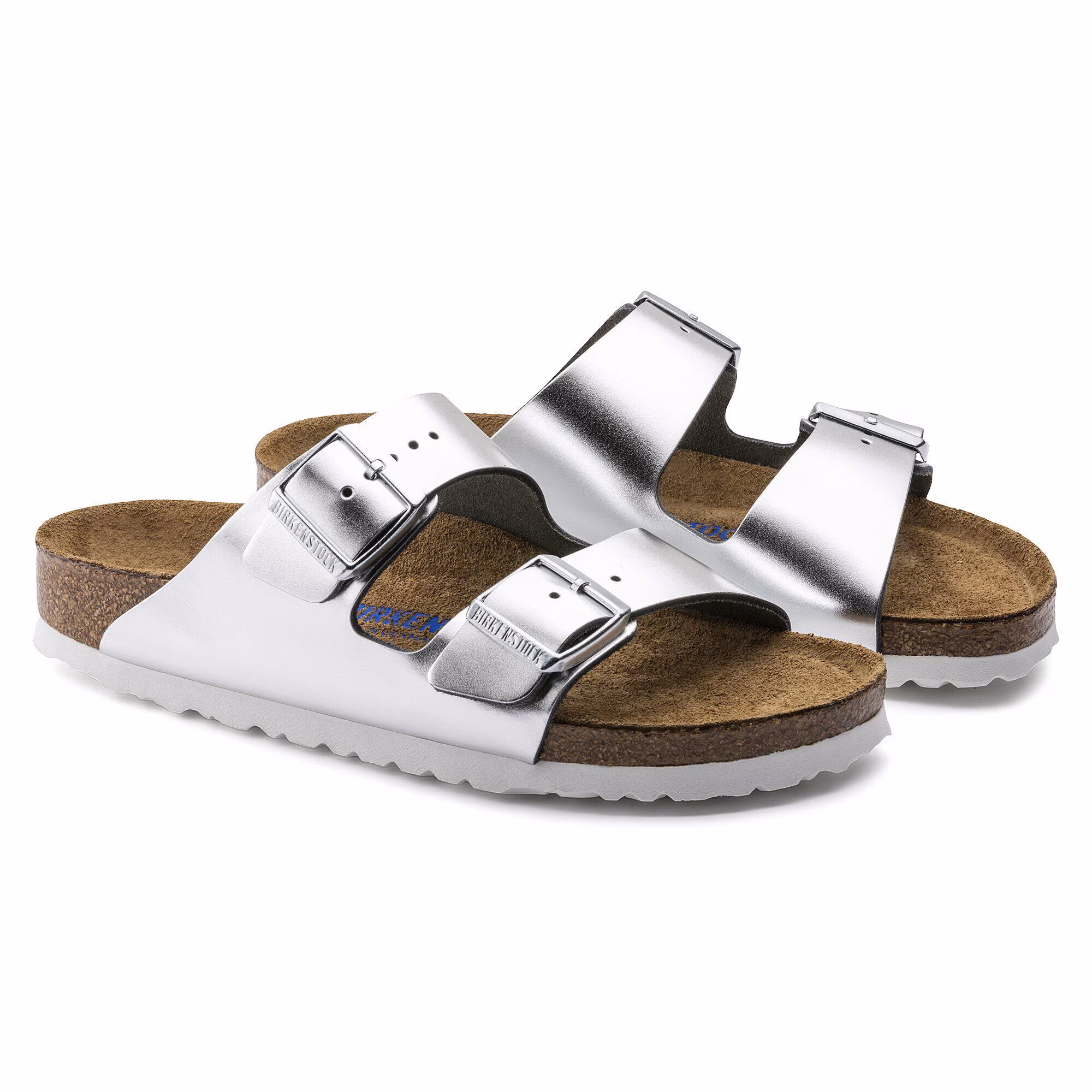 Arizona Lit de pied souple Cuir naturel - Metallic Silver