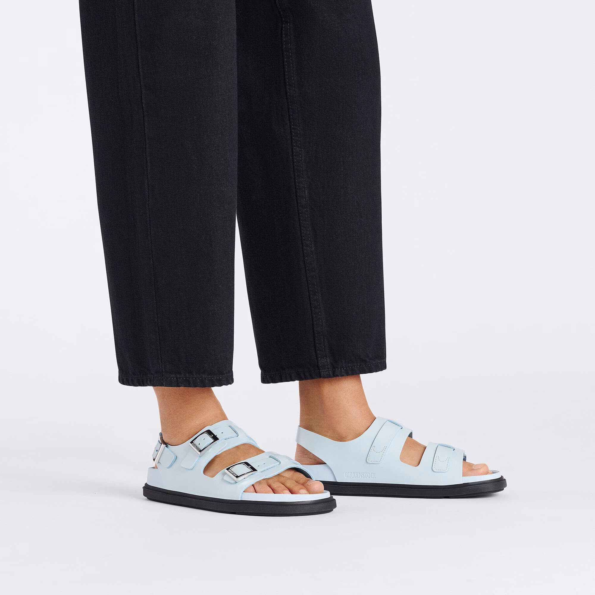 Cannes Cuir naturel - Mineral Blue