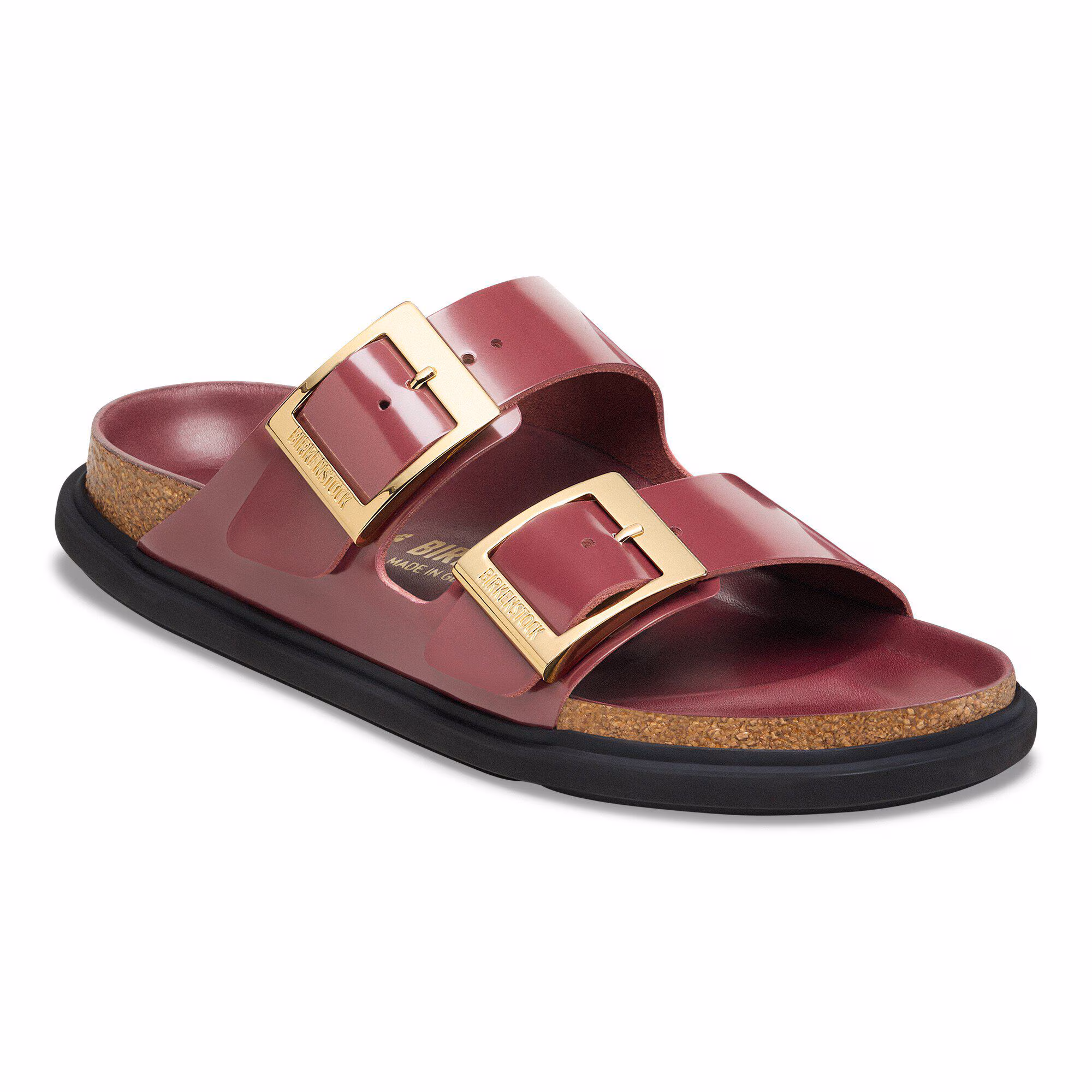 Arizona Droplet Buckle Cuir naturel verni - Zinfandel High Shine