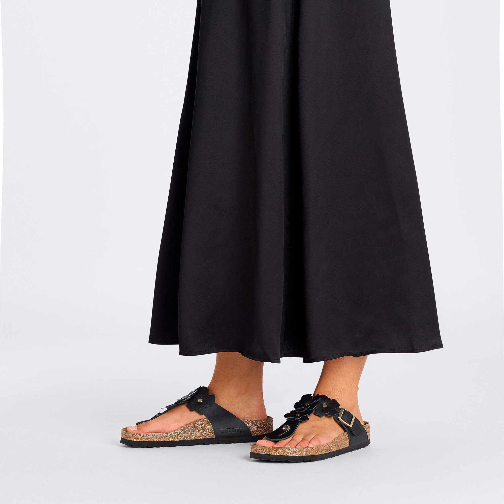 Gizeh Flower Embellishment Cuir naturel - Black