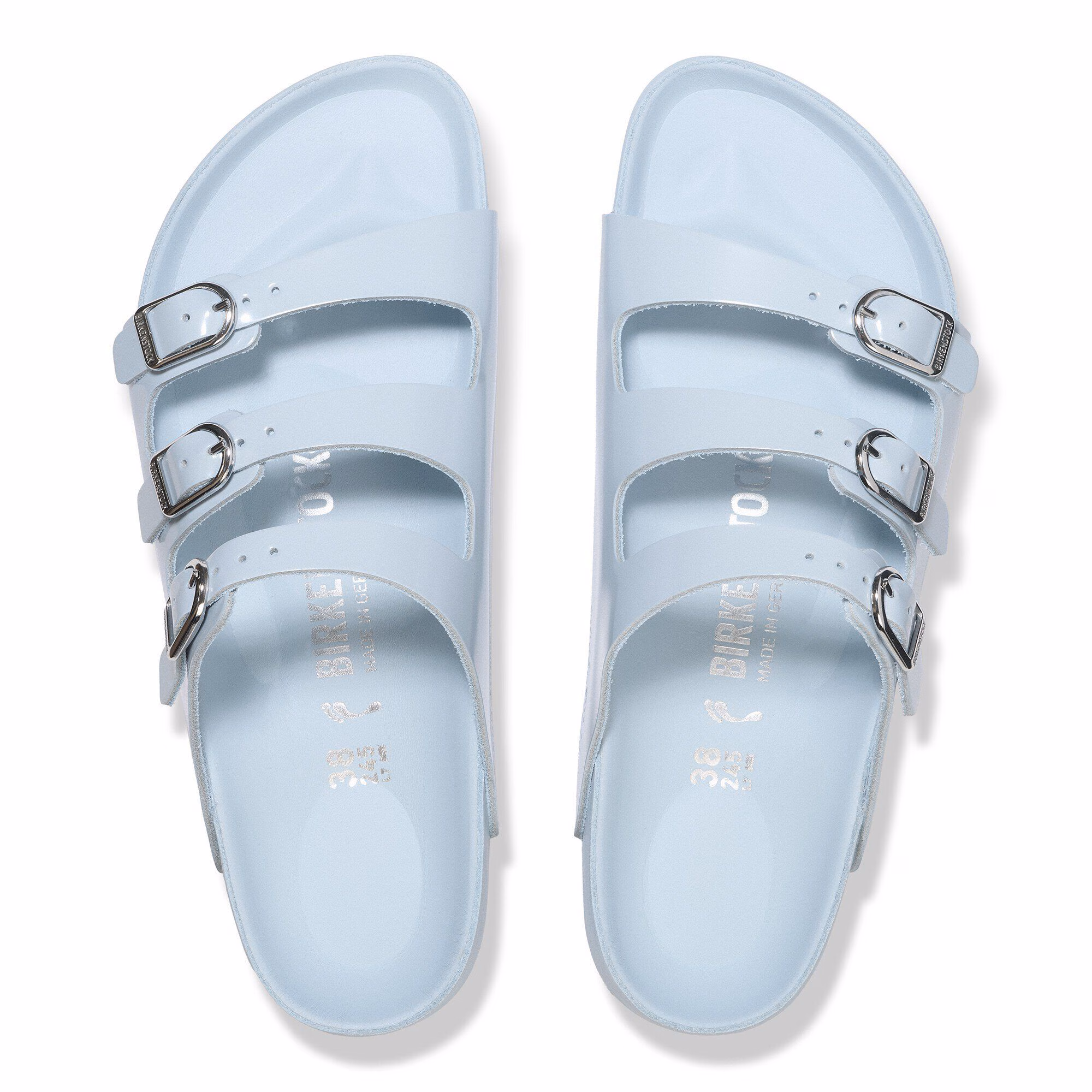 Florida  Fresh Cuir naturel verni - Baby Blue High Shine