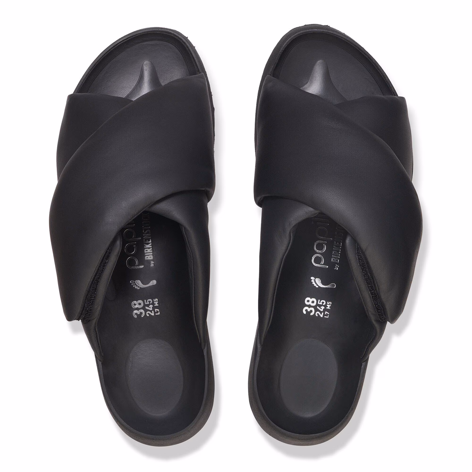 Theda Cross Strap Cuir naturel - Black